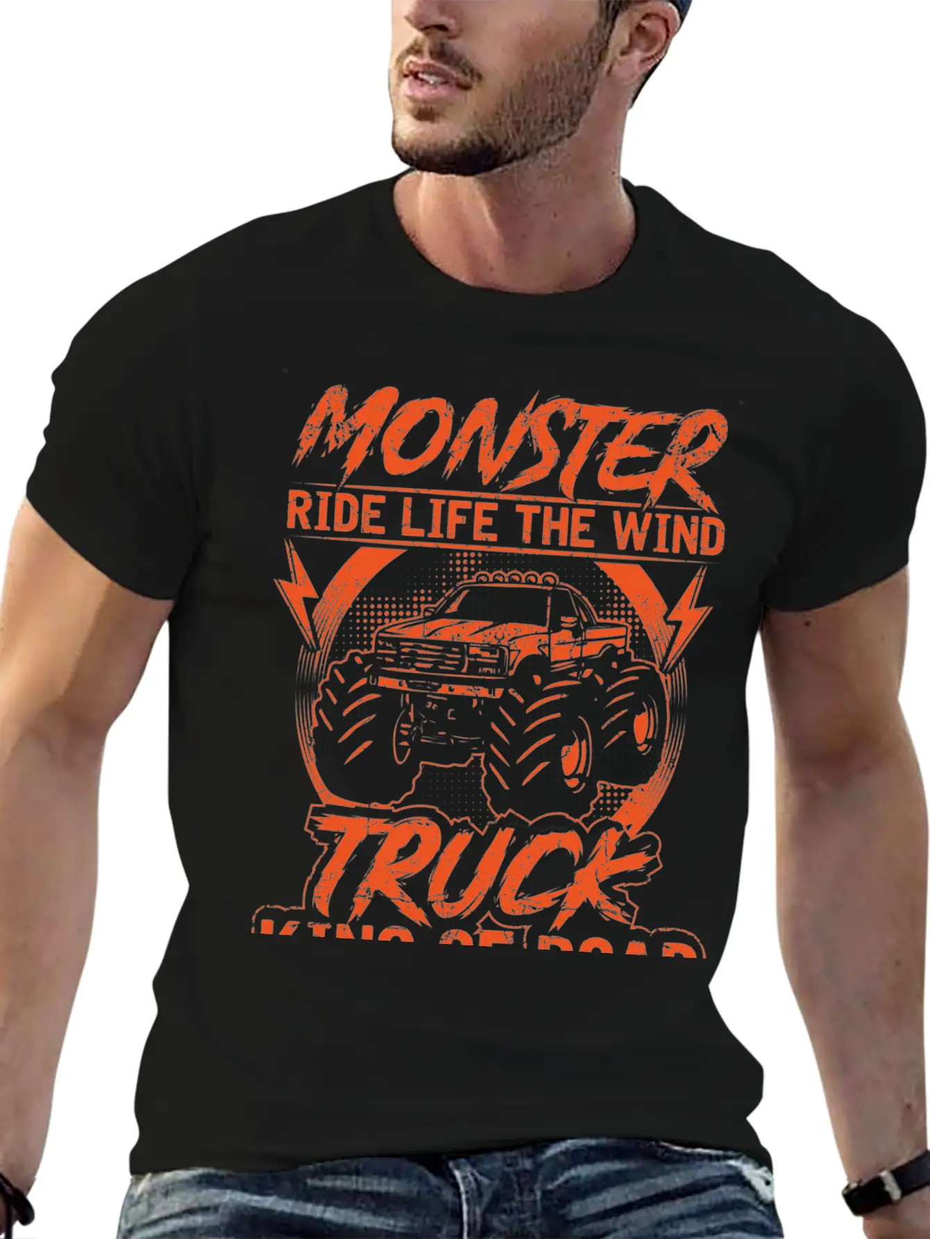 Monster Ride Life The Wind Truck King Of Road Essential Unisex Summer Tee – Soft Cotton Casual Fit
