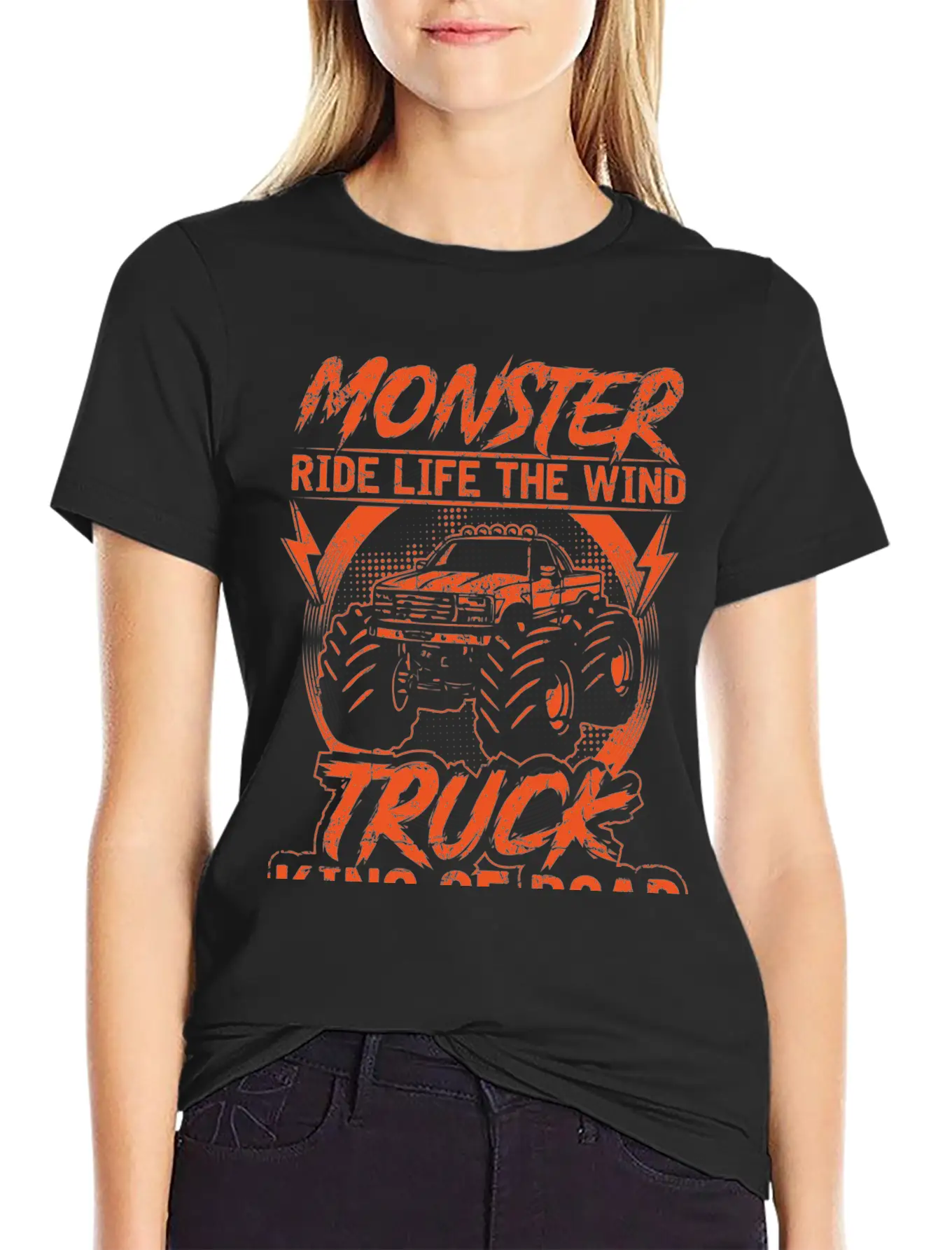 Monster Ride Life The Wind Truck King Of Road Essential Unisex Summer Tee – Soft Cotton Casual Fit
