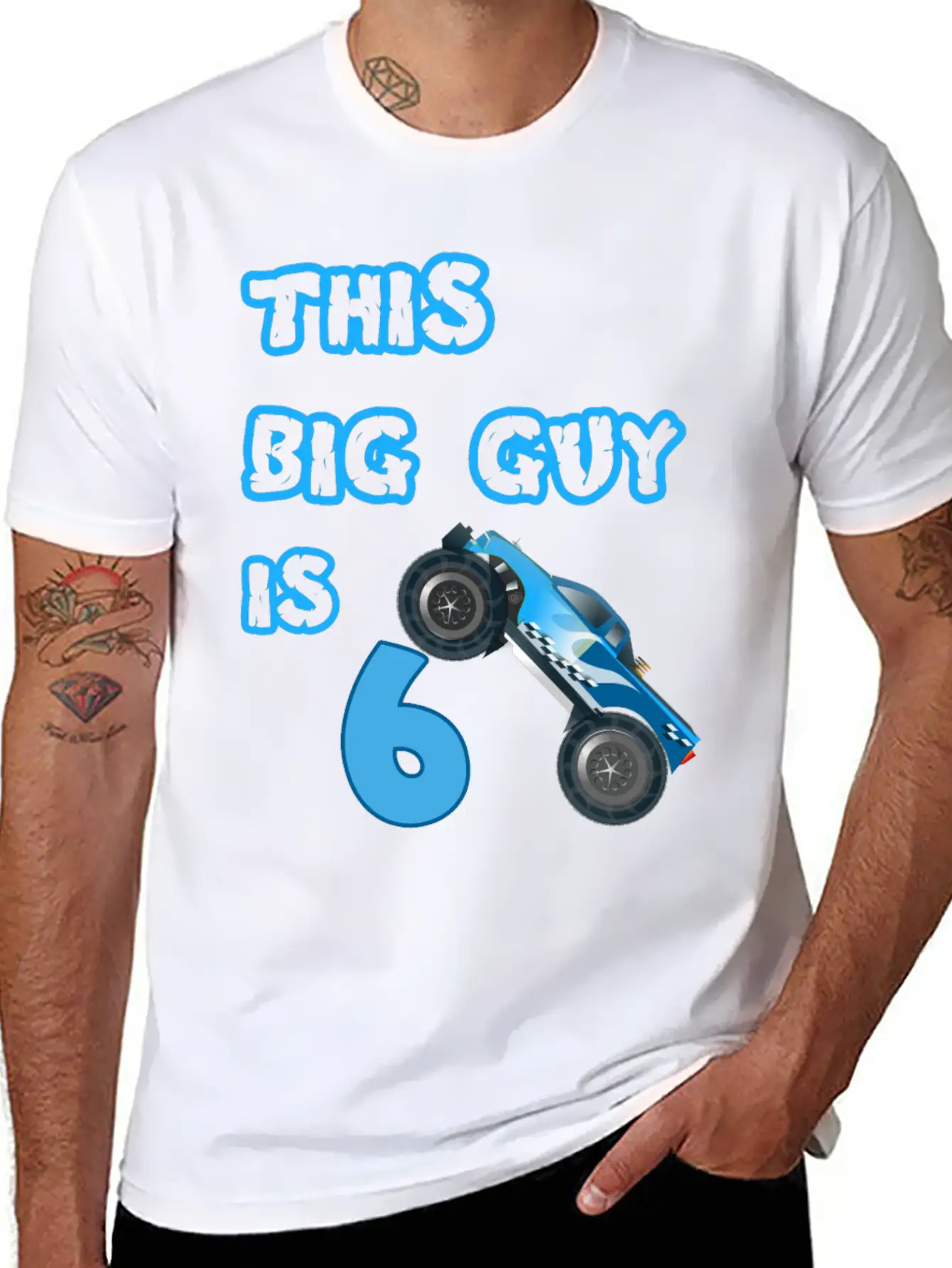 Monster Truck Birthday 6 Year Old Gift Classic Cotton Tee – Unisex Comfort For Any Season