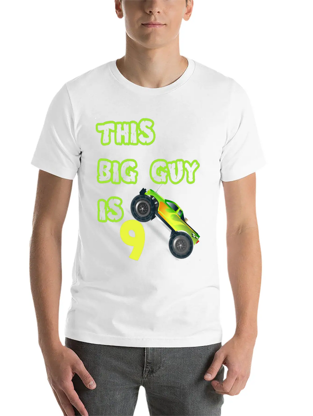Monster Truck Birthday 9 Year Old Gift Breathable Graphic T-Shirt – Perfect For Casual Days