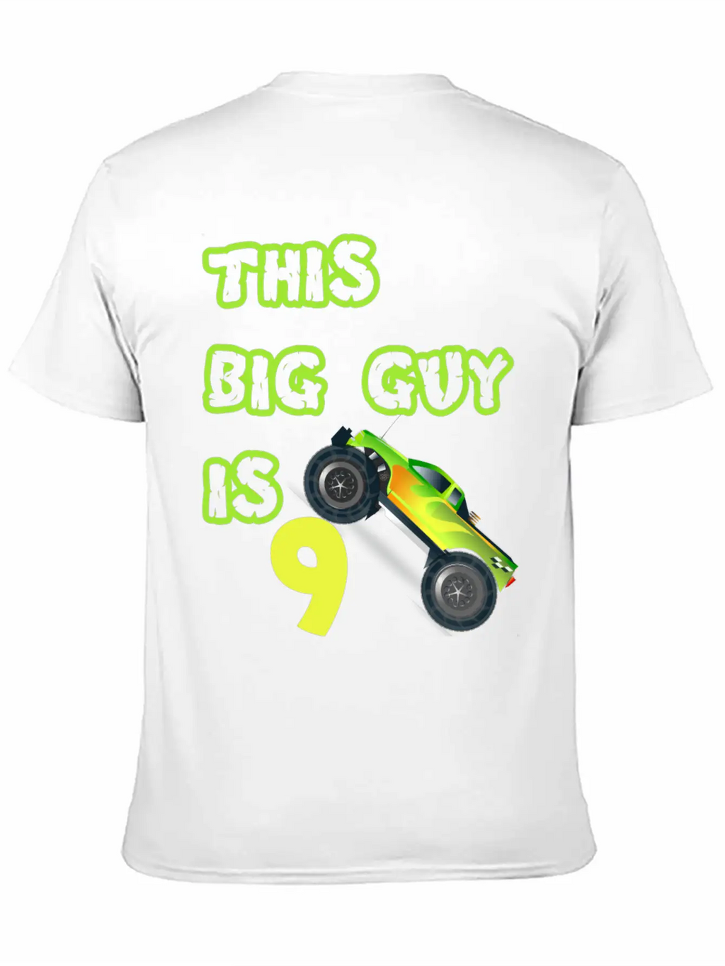 Monster Truck Birthday 9 Year Old Gift Breathable Graphic T-Shirt – Perfect For Casual Days