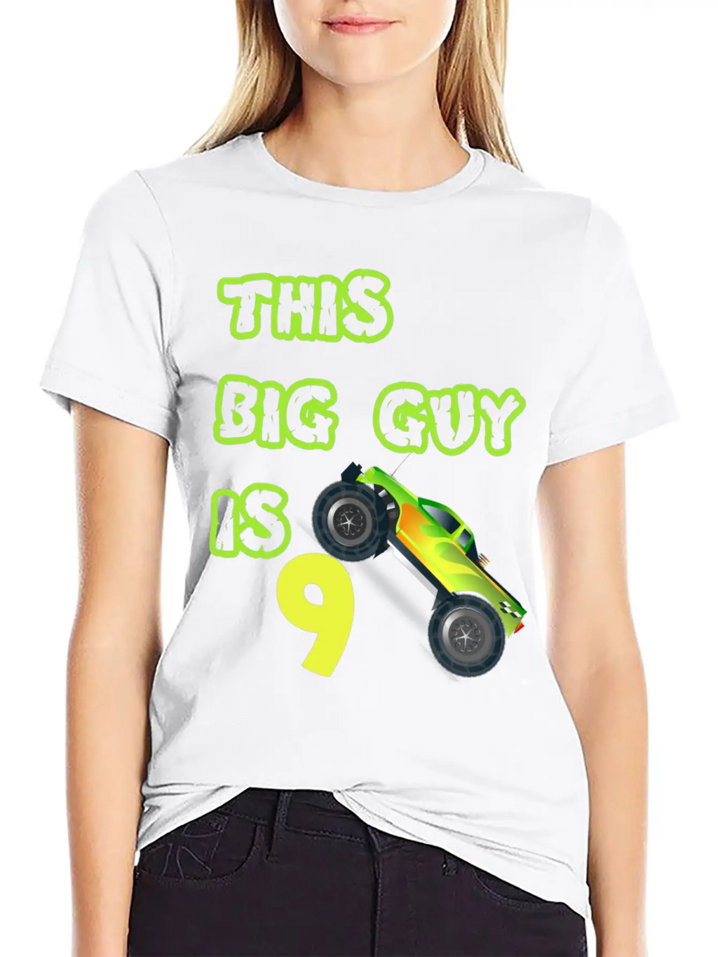 Monster Truck Birthday 9 Year Old Gift Breathable Graphic T-Shirt – Perfect For Casual Days