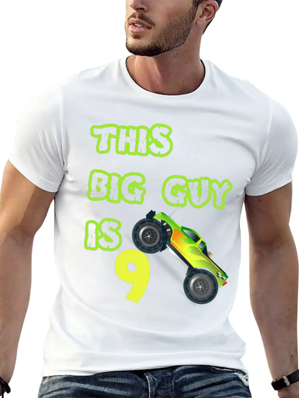 Monster Truck Birthday 9 Year Old Gift Breathable Graphic T-Shirt – Perfect For Casual Days