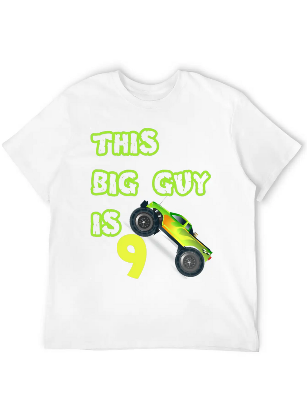 Monster Truck Birthday 9 Year Old Gift Breathable Graphic T-Shirt – Perfect For Casual Days