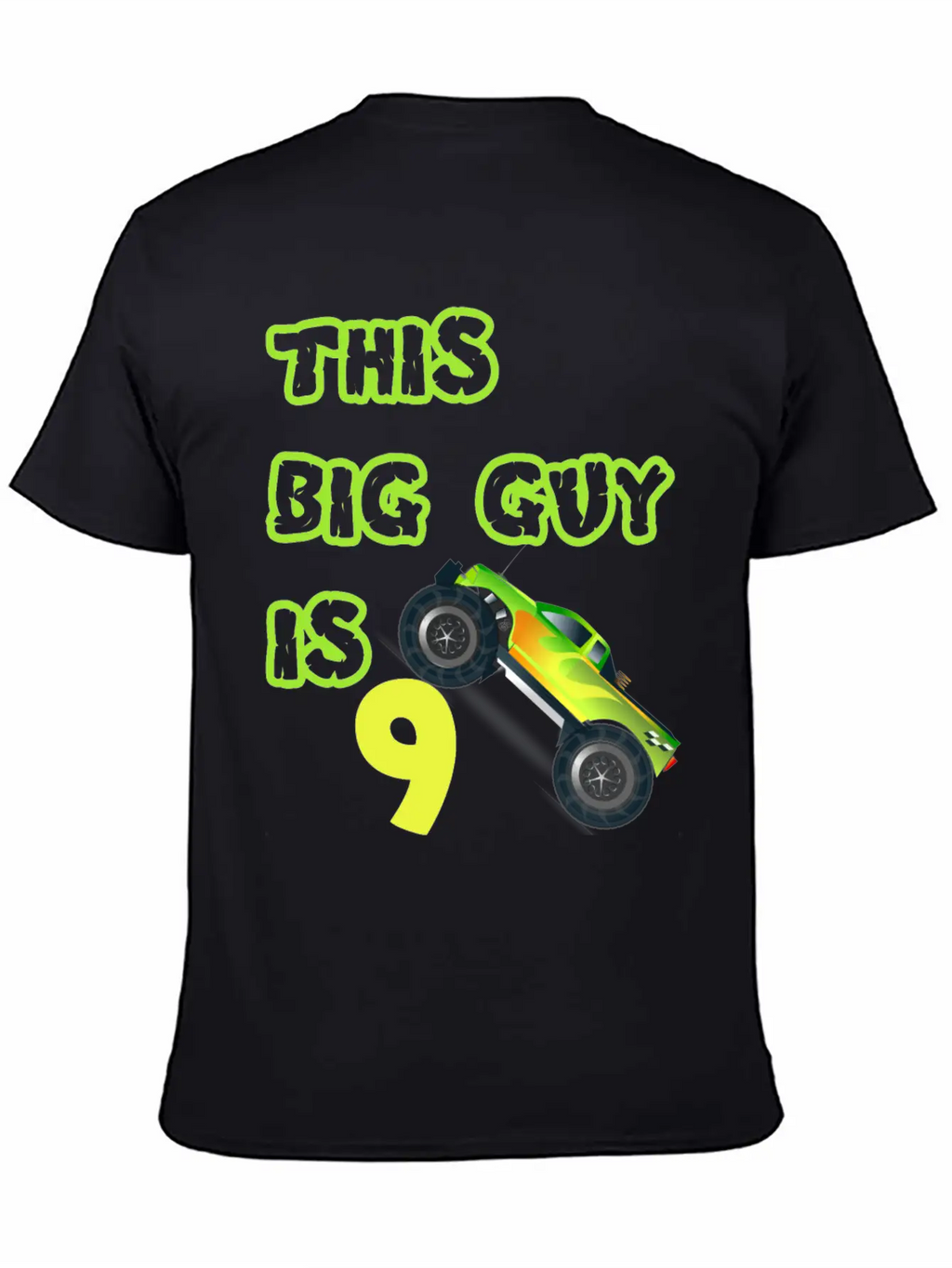 Monster Truck Birthday 9 Year Old Gift Breathable Graphic T-Shirt – Perfect For Casual Days