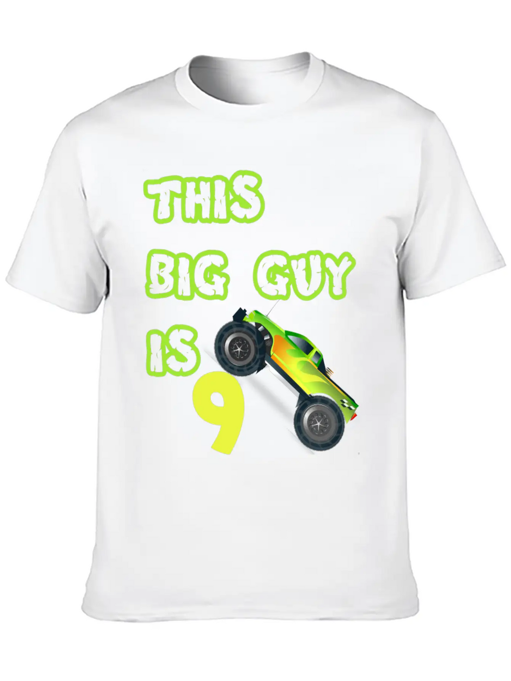 Monster Truck Birthday 9 Year Old Gift Breathable Graphic T-Shirt – Perfect For Casual Days