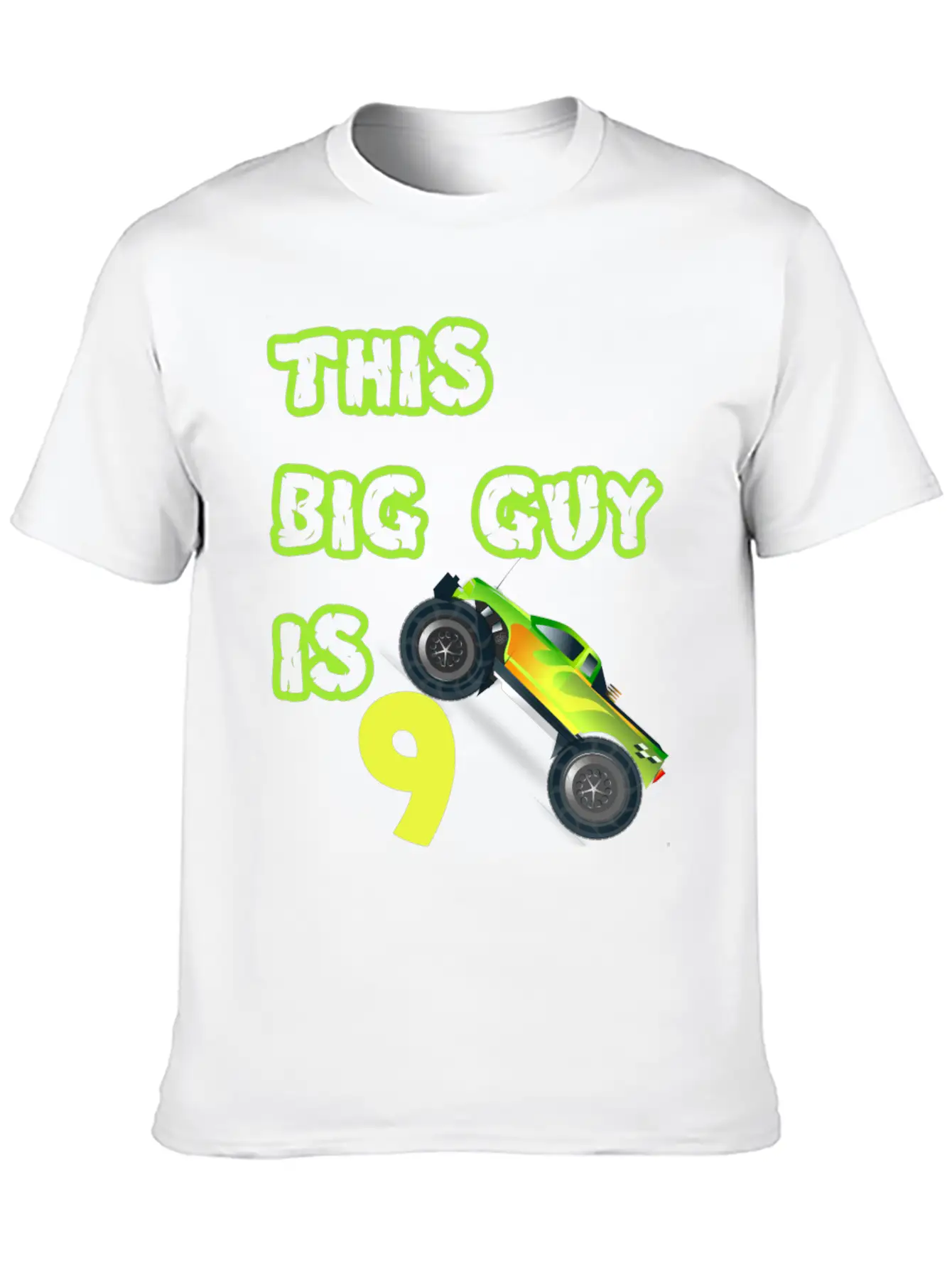 Monster Truck Birthday 9 Year Old Gift Breathable Graphic T-Shirt – Perfect For Casual Days