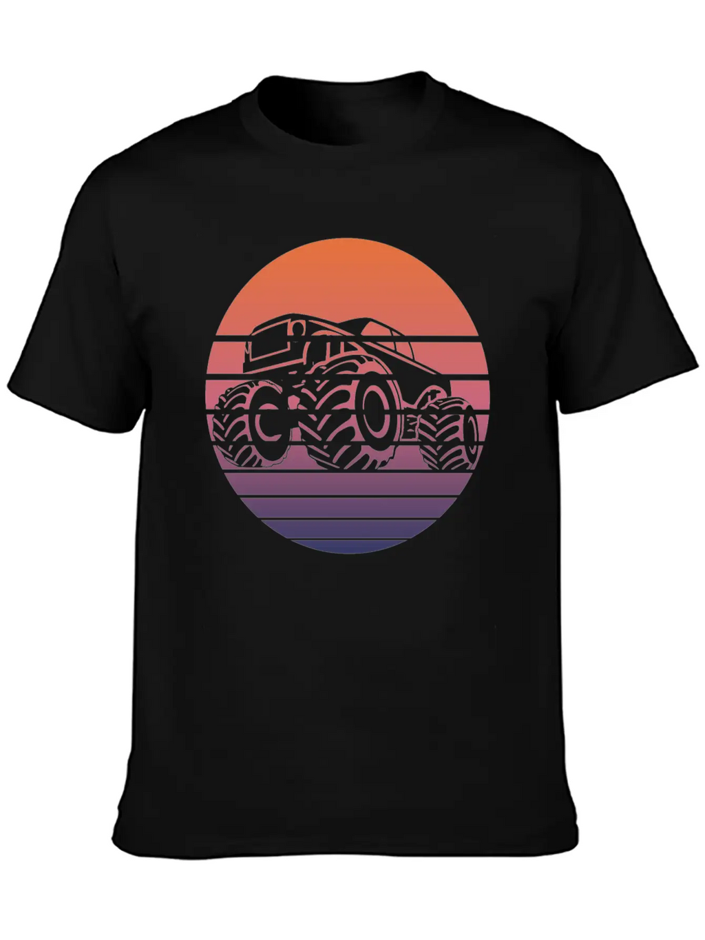 Monster Truck Fans Retro Gift Breathable Soft Cotton T-Shirt – Timeless Casual Look