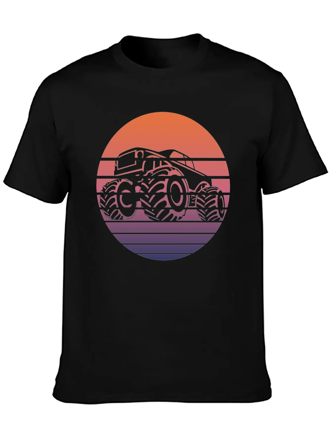 Monster Truck Fans Retro Gift Breathable Soft Cotton T-Shirt – Timeless Casual Look