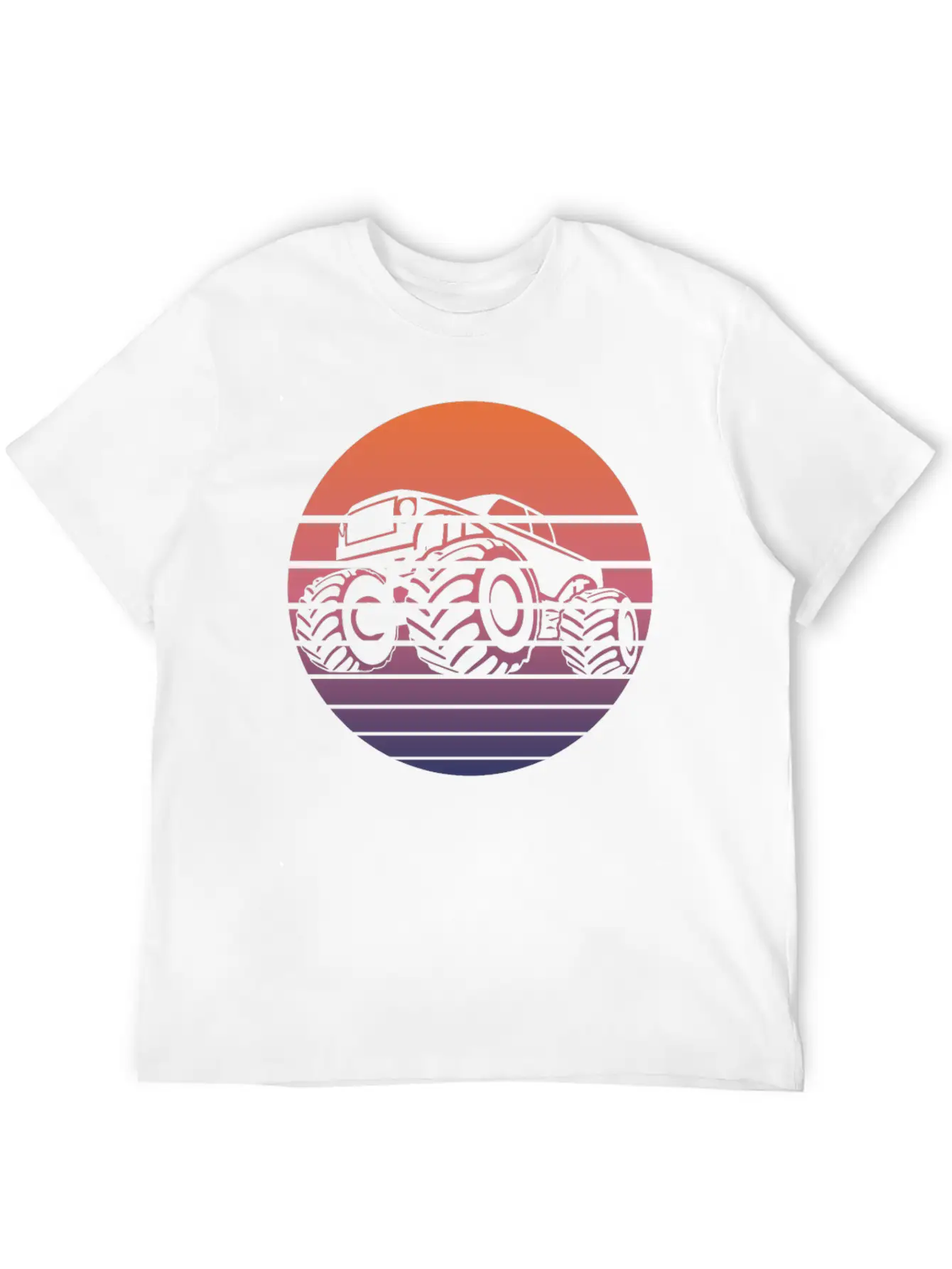 Monster Truck Fans Retro Gift Breathable Soft Cotton T-Shirt – Timeless Casual Look
