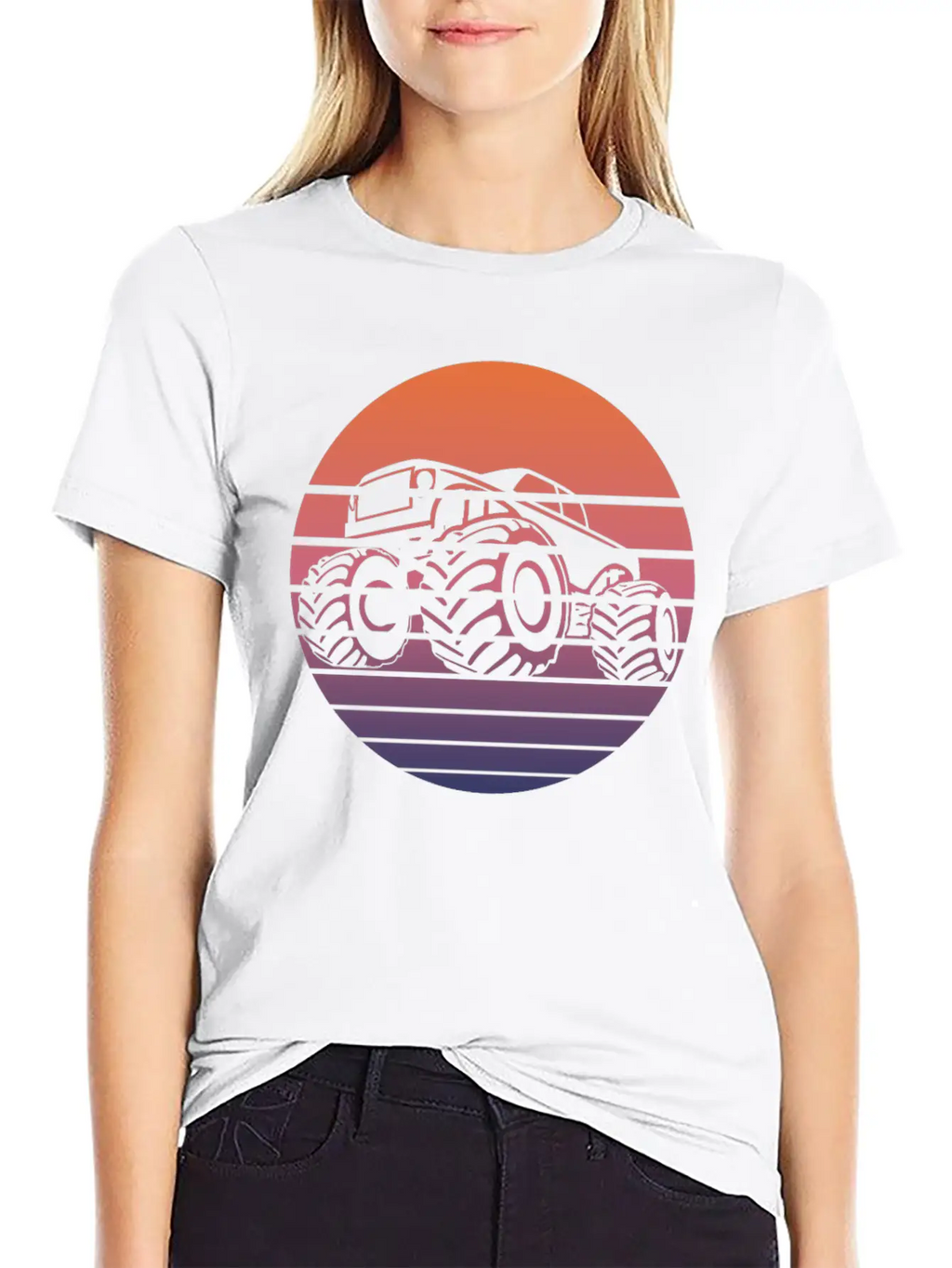 Monster Truck Fans Retro Gift Breathable Soft Cotton T-Shirt – Timeless Casual Look