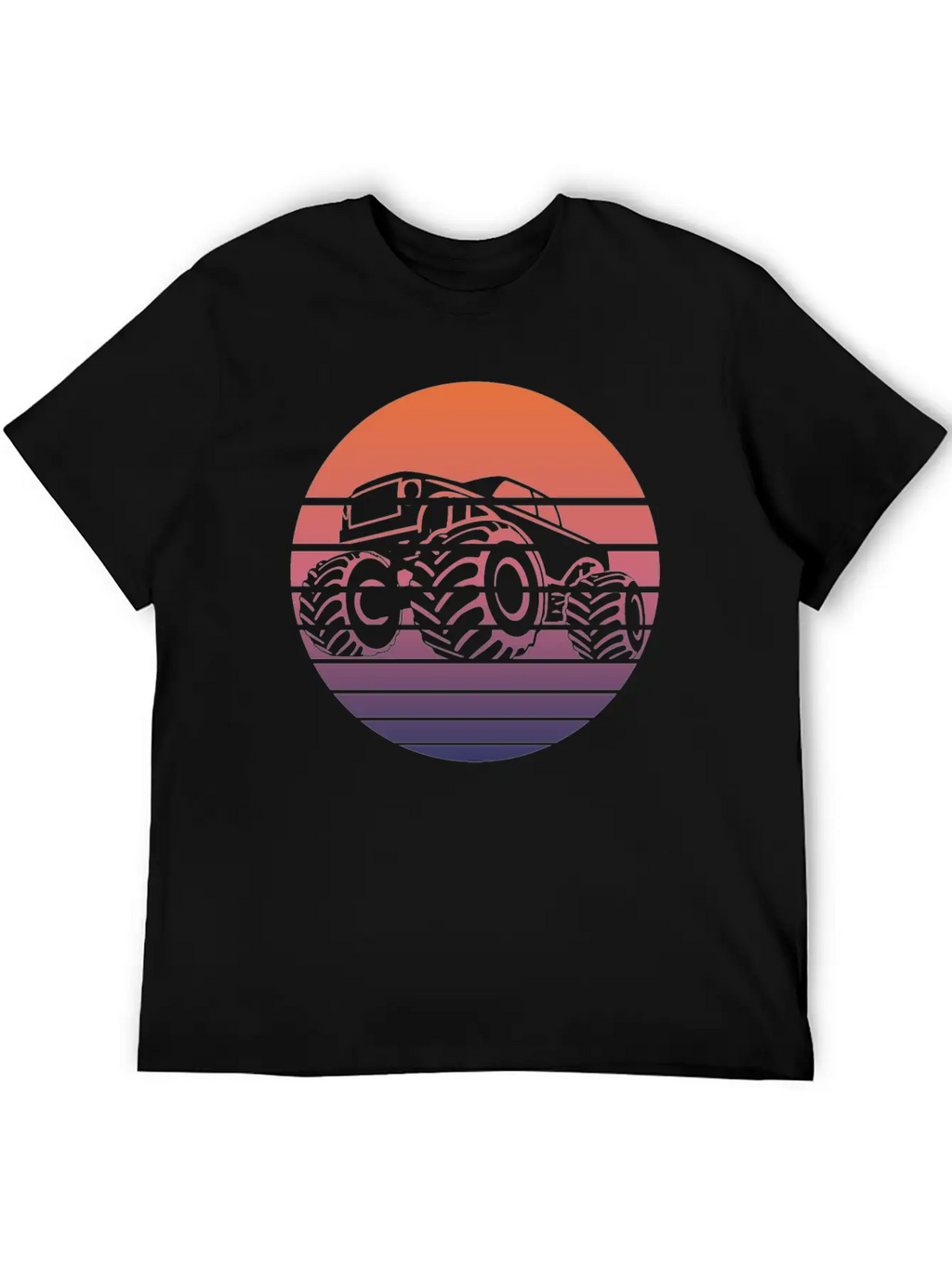 Monster Truck Fans Retro Gift Breathable Soft Cotton T-Shirt – Timeless Casual Look