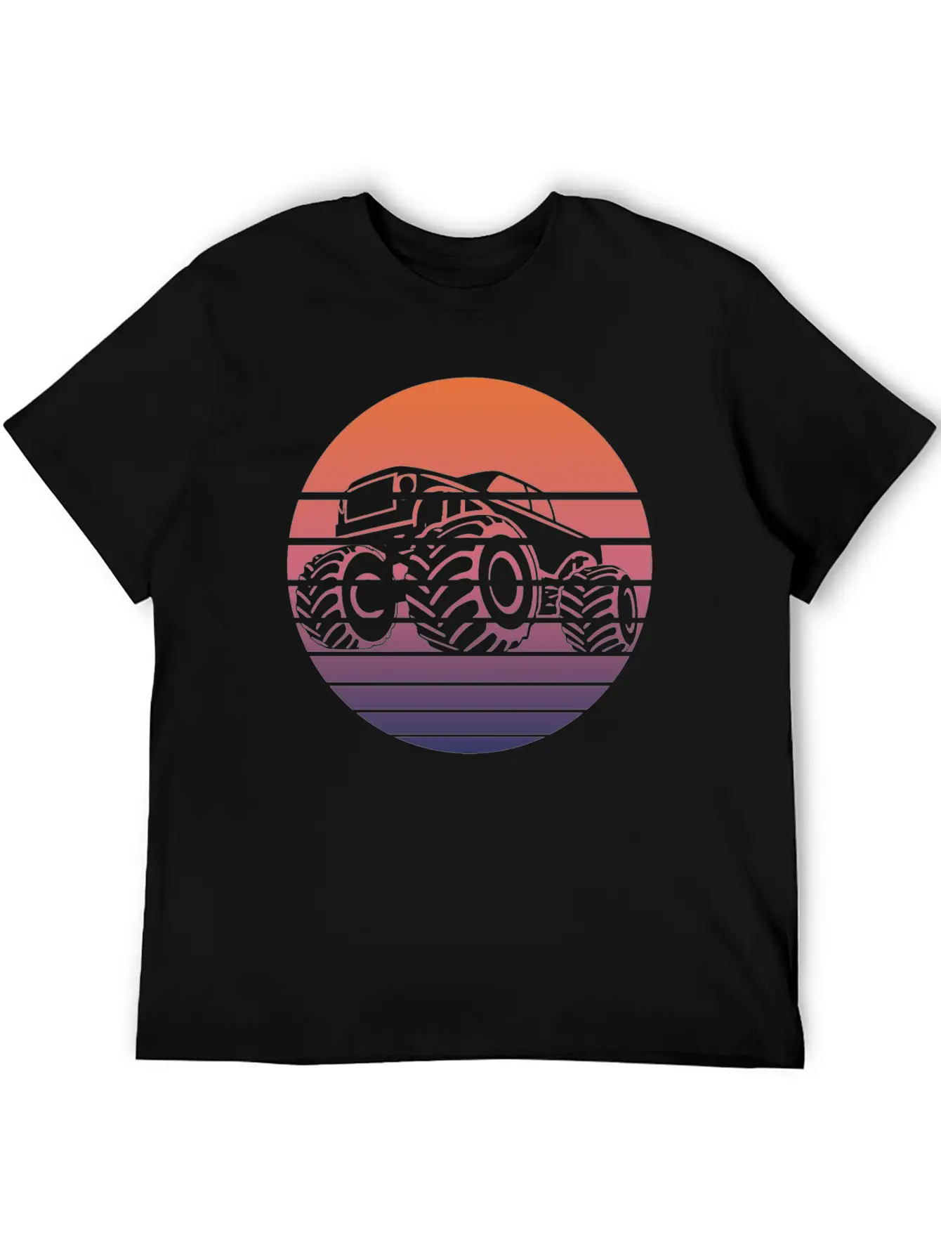 Monster Truck Fans Retro Gift Breathable Soft Cotton T-Shirt – Timeless Casual Look