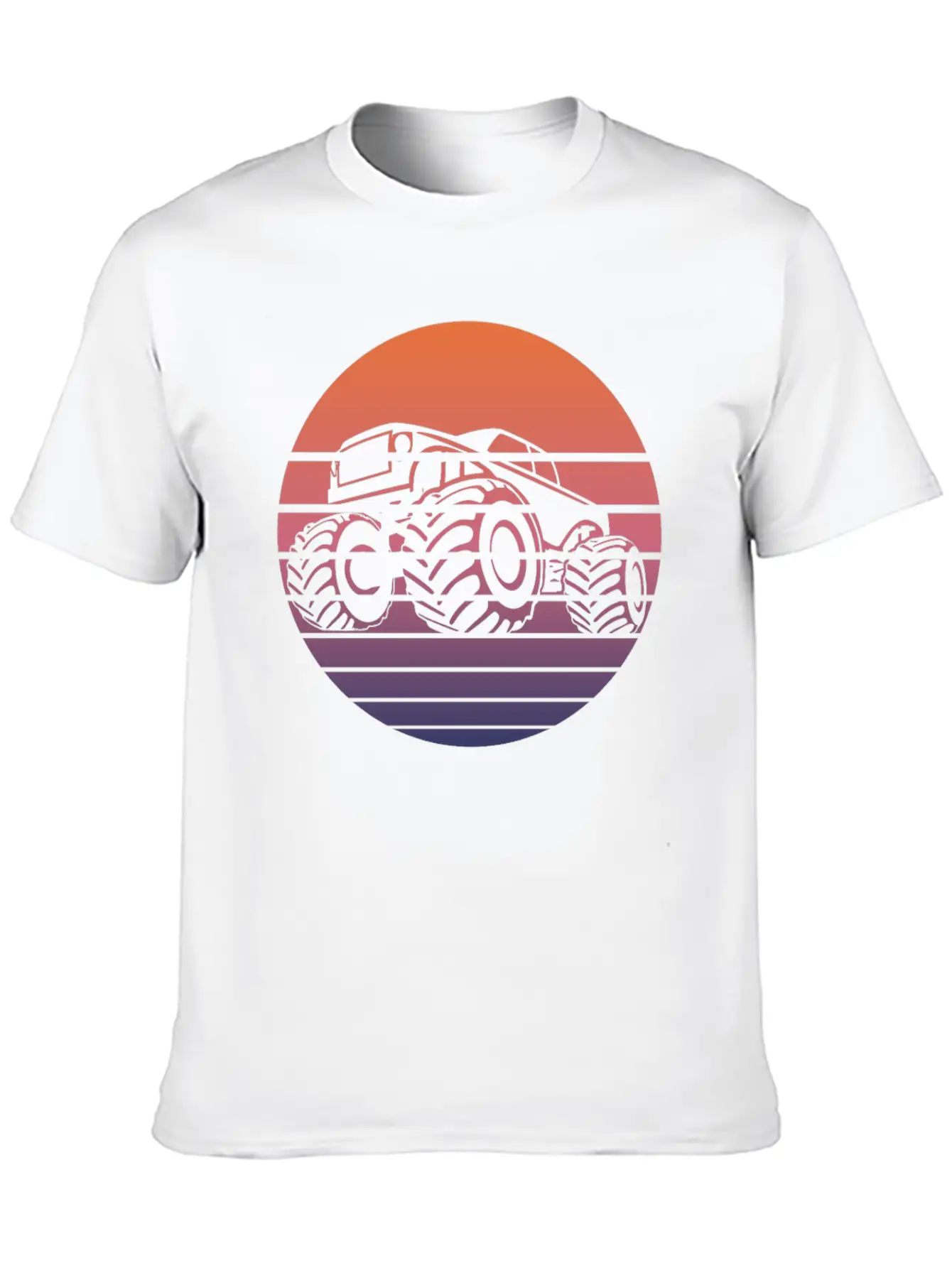 Monster Truck Fans Retro Gift Breathable Soft Cotton T-Shirt – Timeless Casual Look
