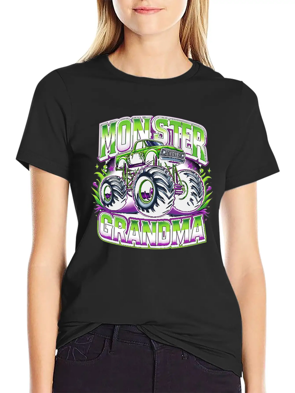 Monster Truck Race Racer Driver Grandma Mother's Timeless Short Sleeve Tee – Comfy And Minimalist Design
