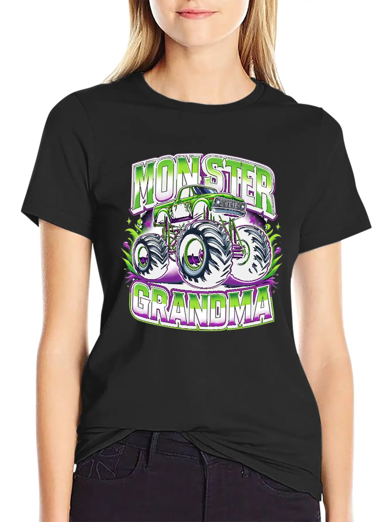 Monster Truck Race Racer Driver Grandma Mother's Timeless Short Sleeve Tee – Comfy And Minimalist Design