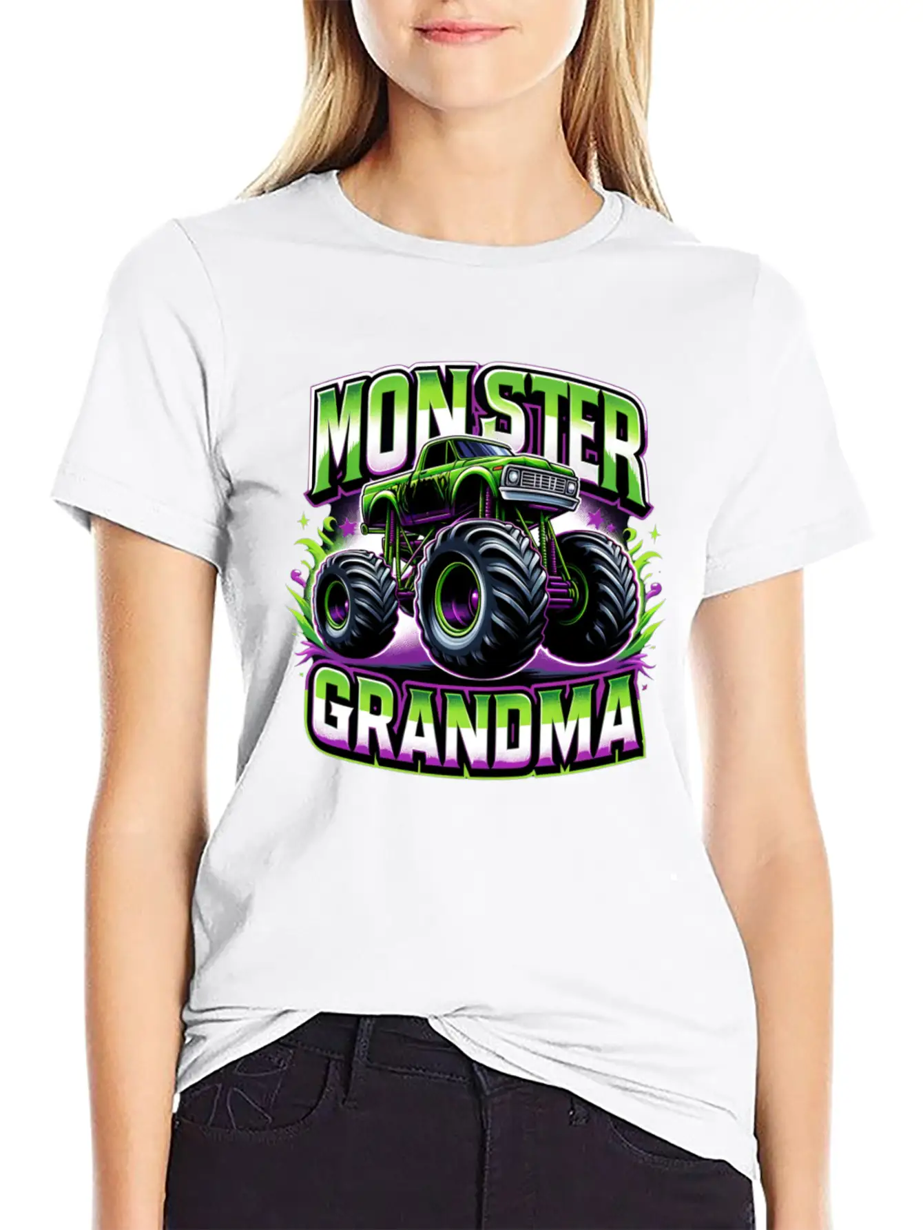 Monster Truck Race Racer Driver Grandma Mother's Timeless Short Sleeve Tee – Comfy And Minimalist Design