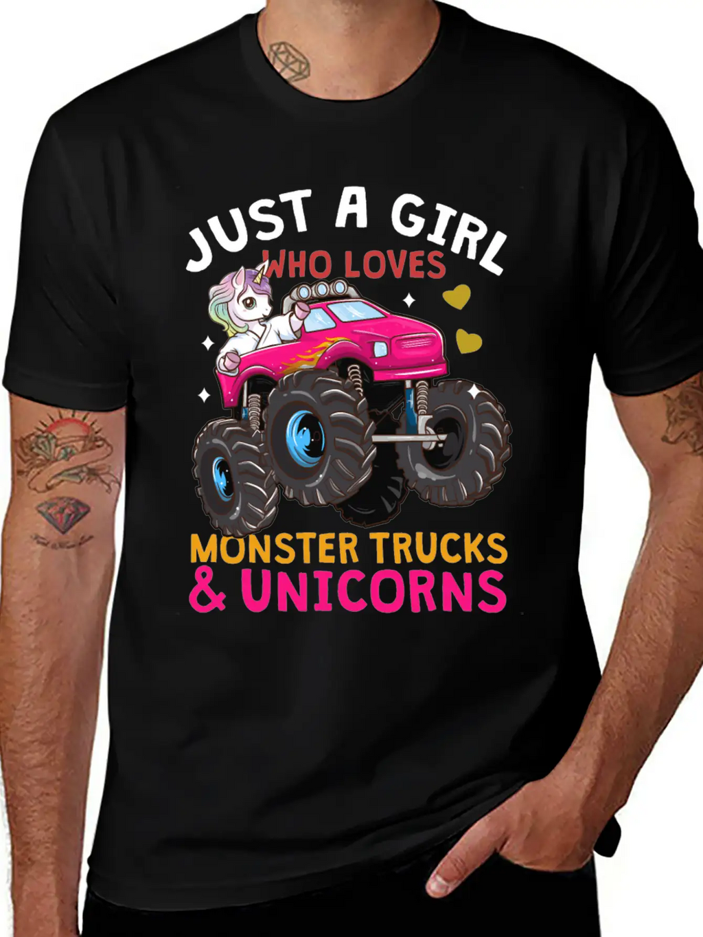 Monster Truck Unicorn Stylish Everyday T-Shirt – Unisex Basic Cotton Tee