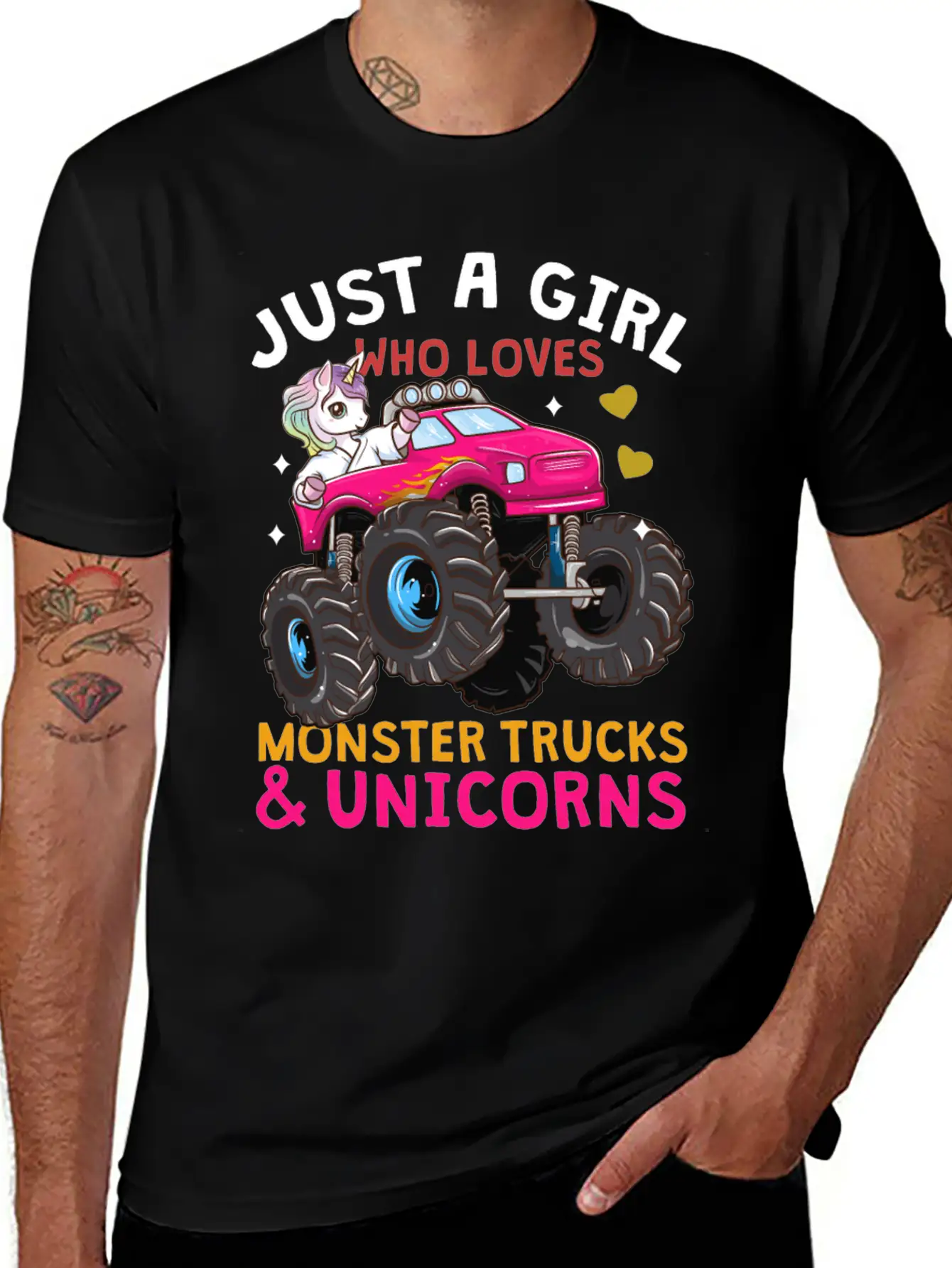 Monster Truck Unicorn Stylish Everyday T-Shirt – Unisex Basic Cotton Tee