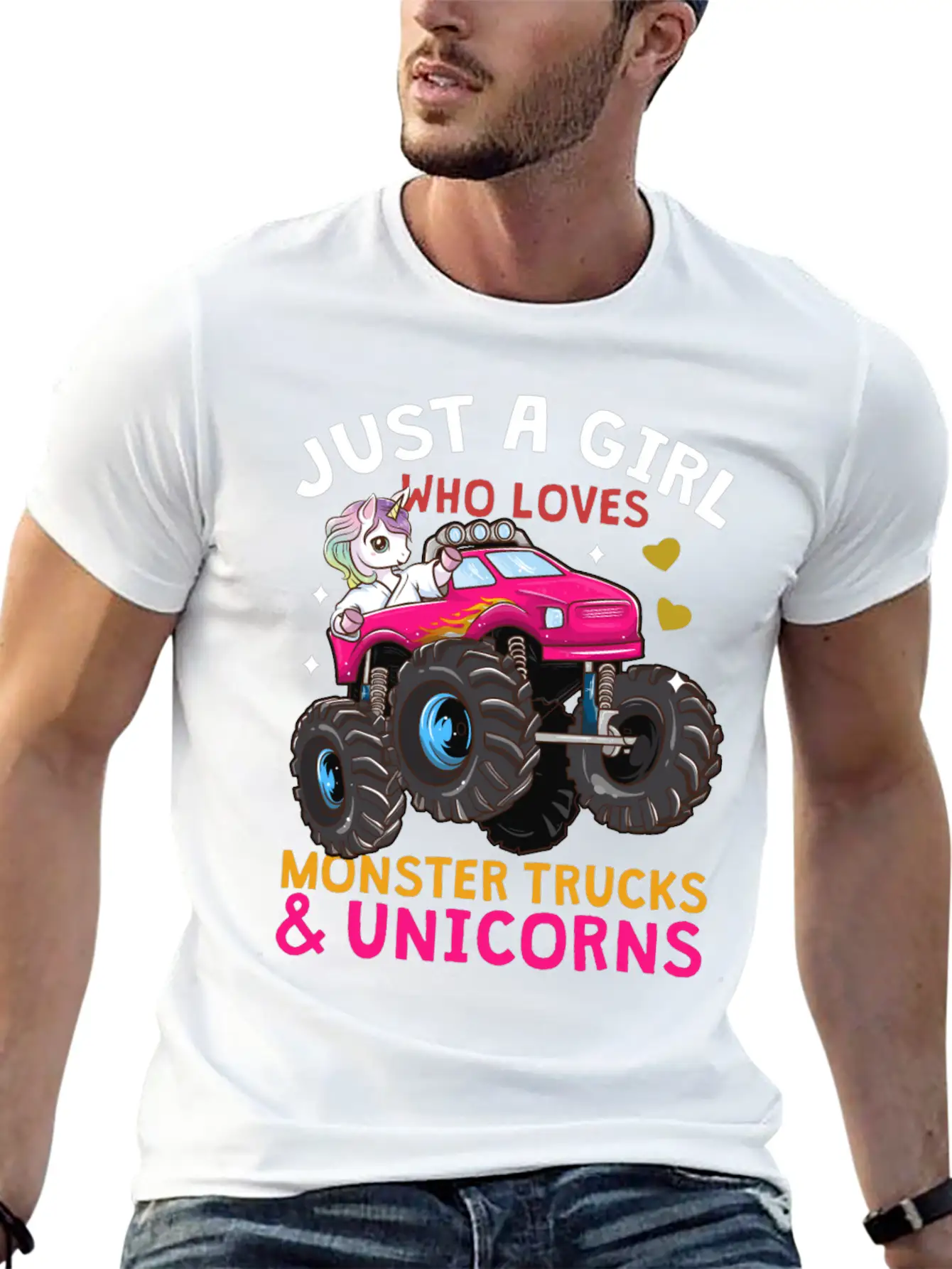 Monster Truck Unicorn Stylish Everyday T-Shirt – Unisex Basic Cotton Tee