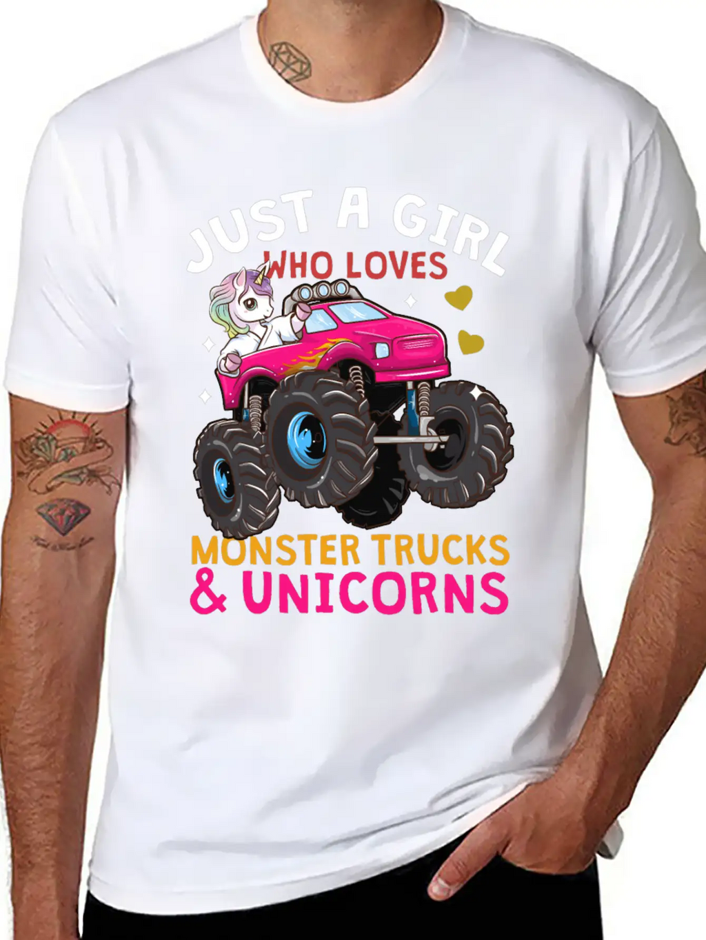 Monster Truck Unicorn Stylish Everyday T-Shirt – Unisex Basic Cotton Tee