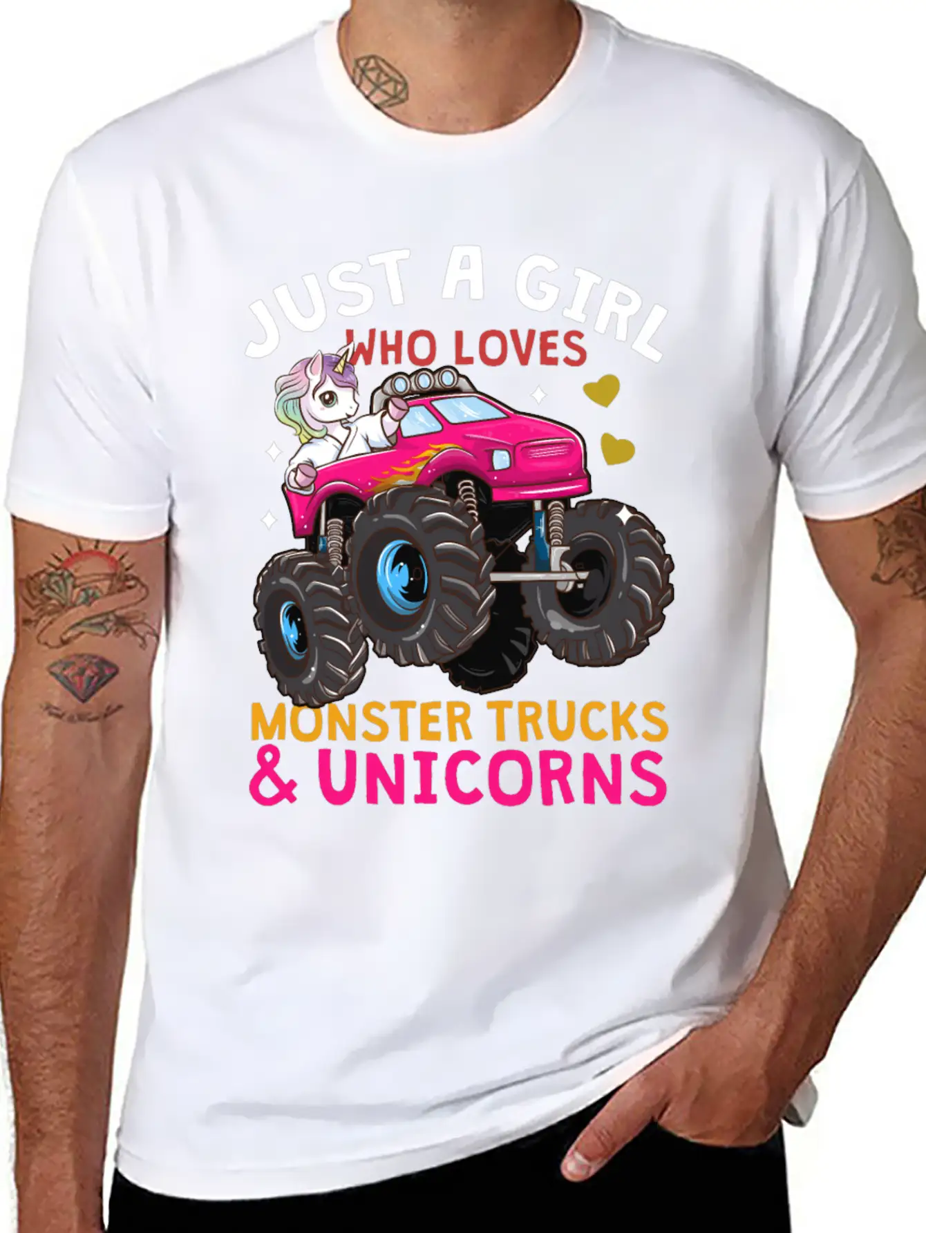 Monster Truck Unicorn Stylish Everyday T-Shirt – Unisex Basic Cotton Tee