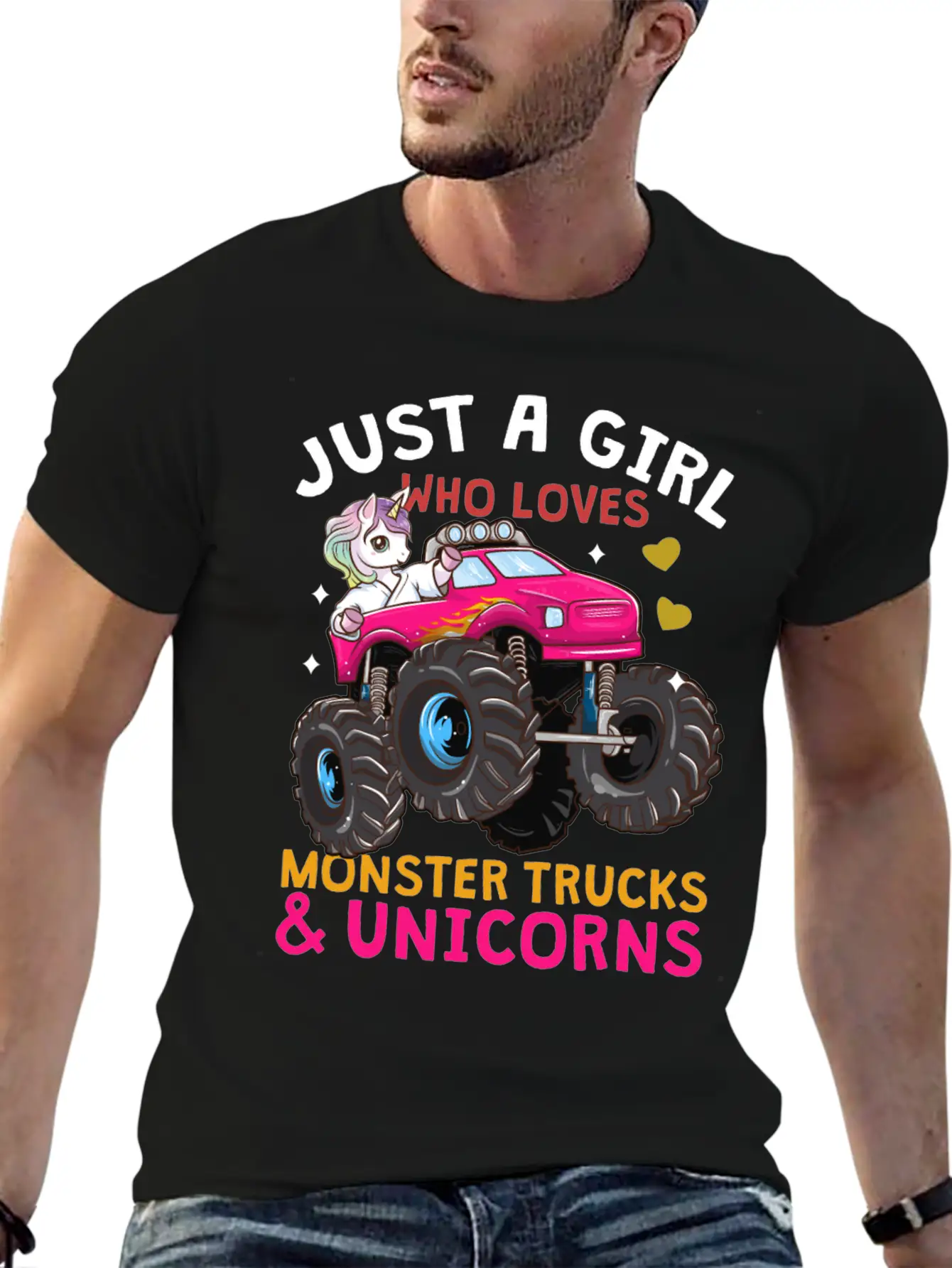 Monster Truck Unicorn Stylish Everyday T-Shirt – Unisex Basic Cotton Tee