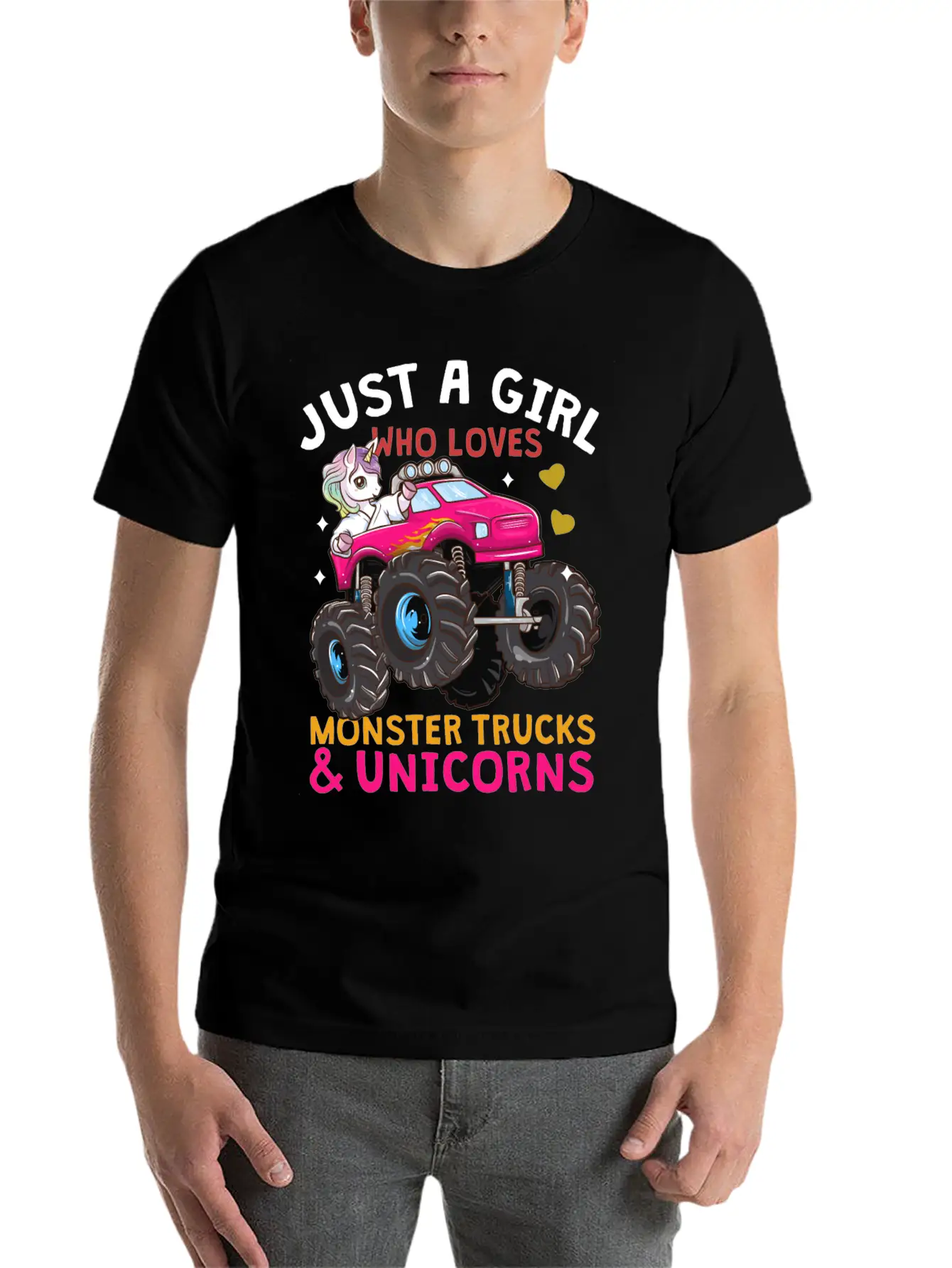 Monster Truck Unicorn Stylish Everyday T-Shirt – Unisex Basic Cotton Tee