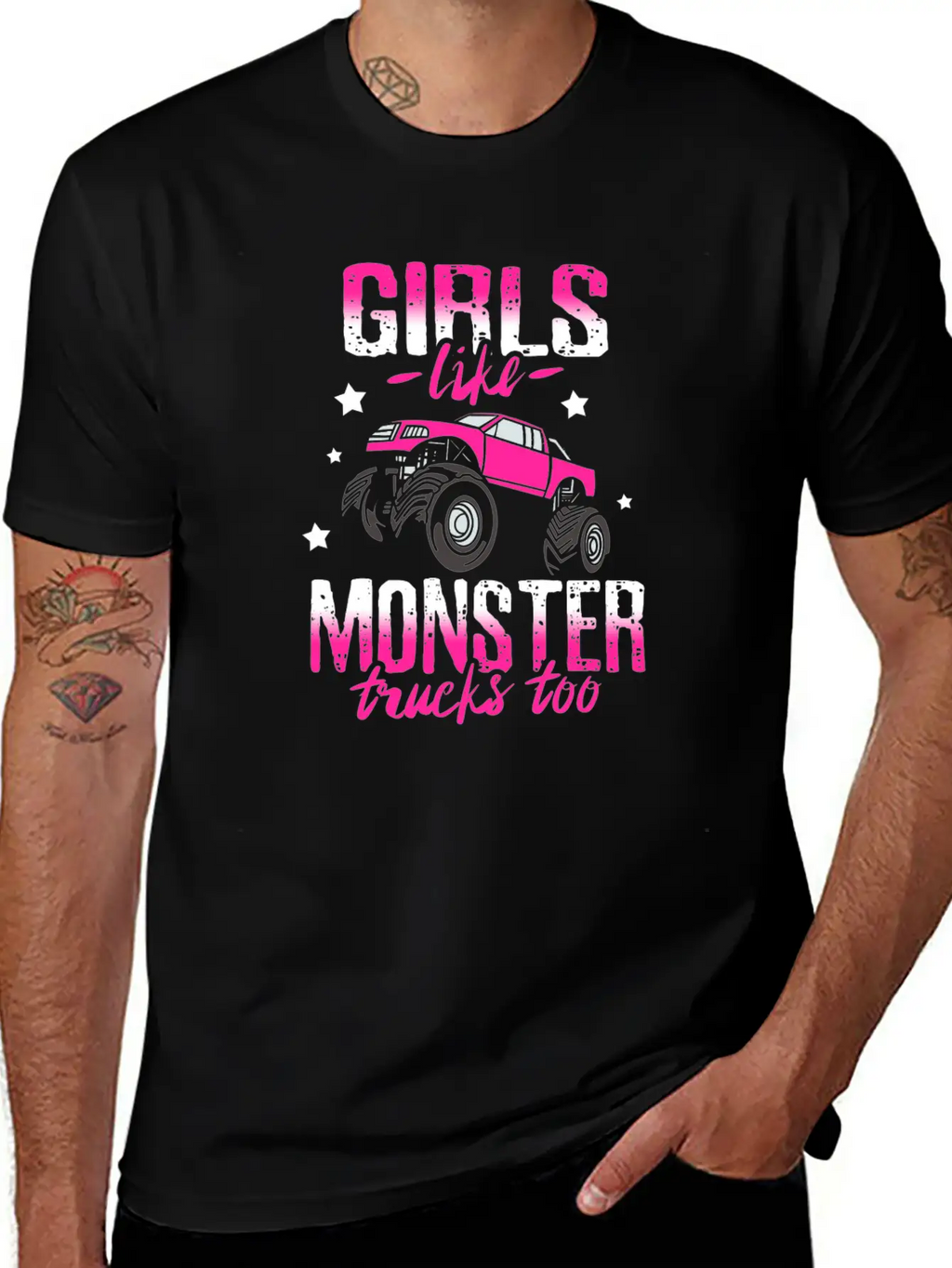 Monster Trucks For Girls Breathable Soft Cotton T-Shirt – Timeless Casual Look