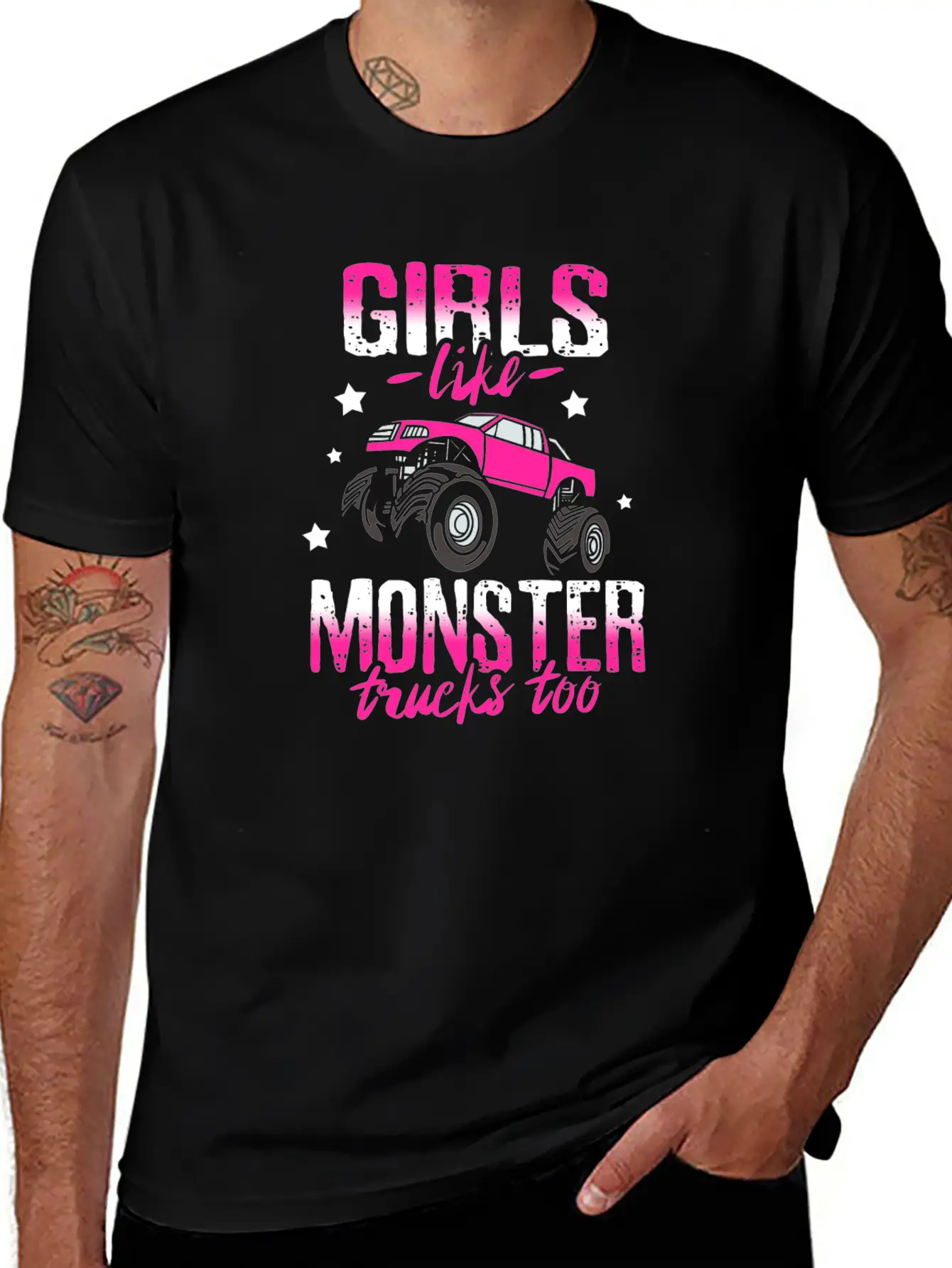 Monster Trucks For Girls Breathable Soft Cotton T-Shirt – Timeless Casual Look