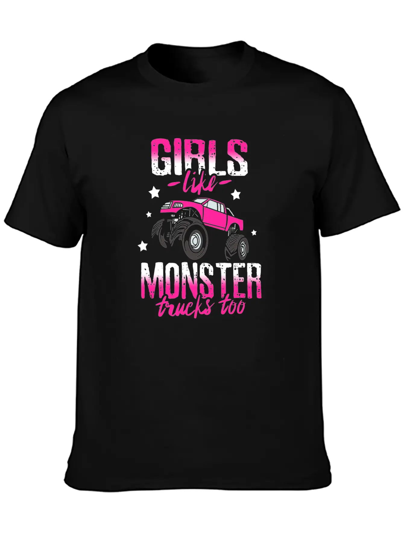 Monster Trucks For Girls Breathable Soft Cotton T-Shirt – Timeless Casual Look