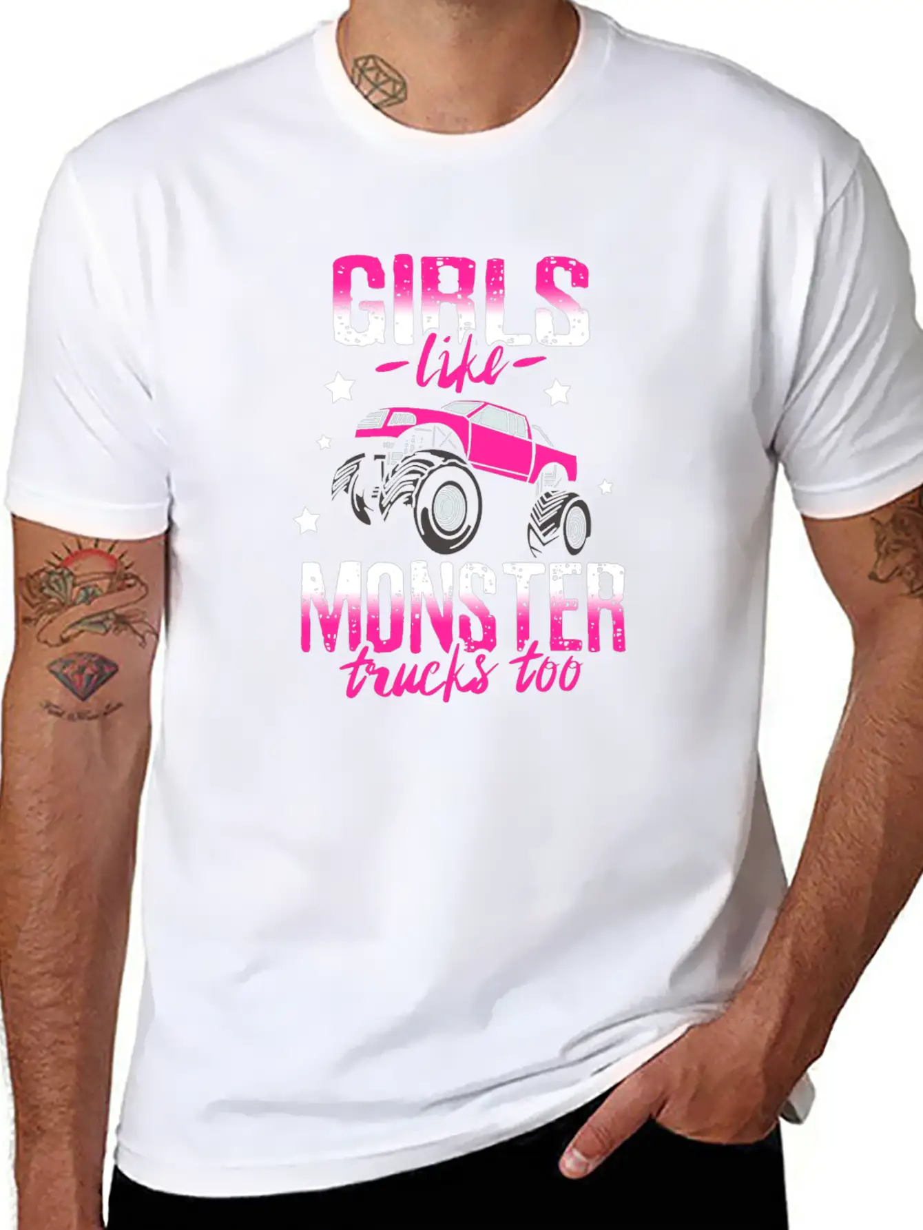 Monster Trucks For Girls Breathable Soft Cotton T-Shirt – Timeless Casual Look