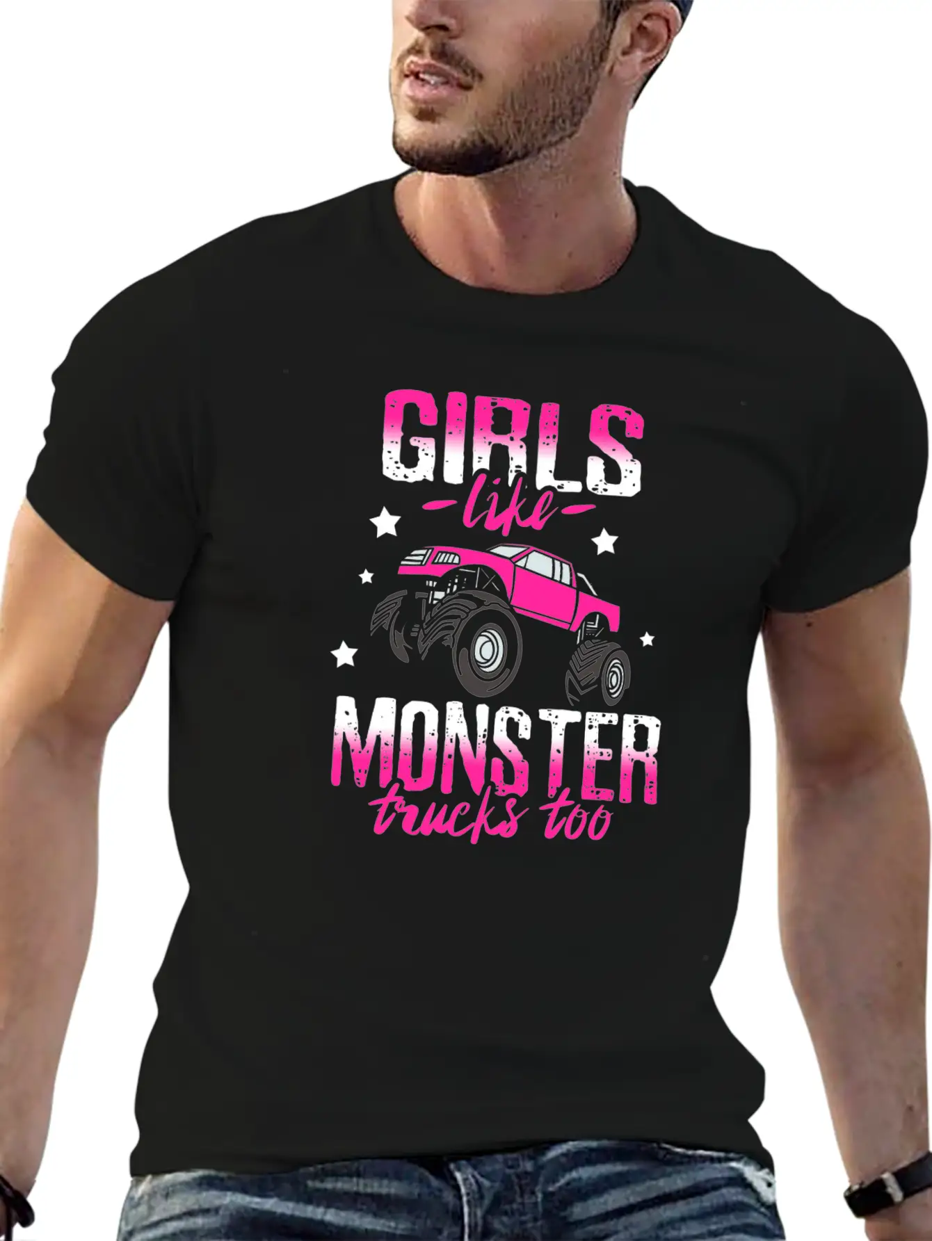 Monster Trucks For Girls Breathable Soft Cotton T-Shirt – Timeless Casual Look