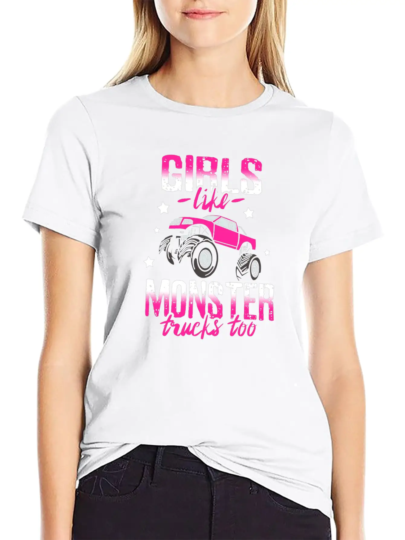 Monster Trucks For Girls Breathable Soft Cotton T-Shirt – Timeless Casual Look