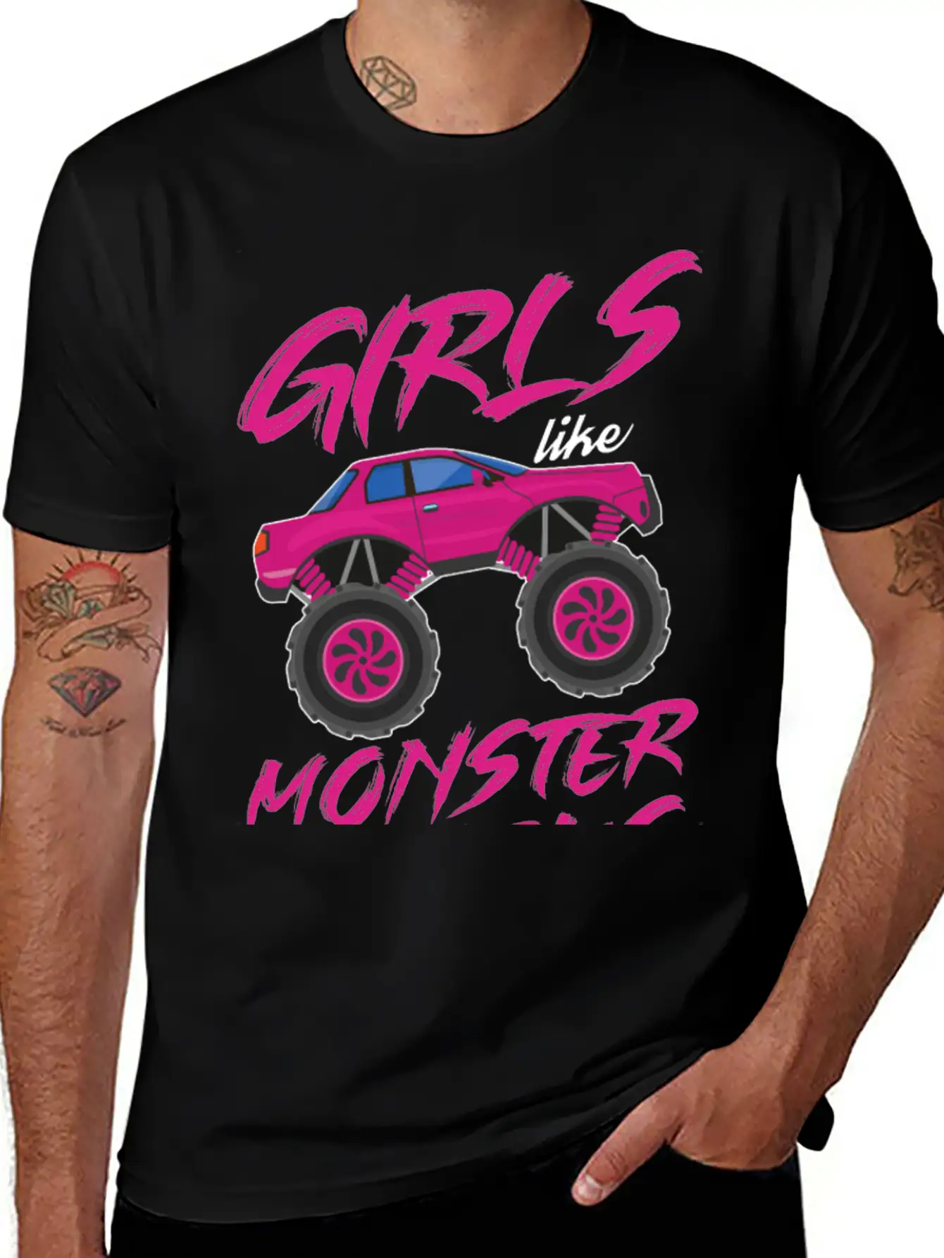 Monster Trucks Girls Monster Truck Lover Classic Cotton Tee – Unisex Comfort For Any Season