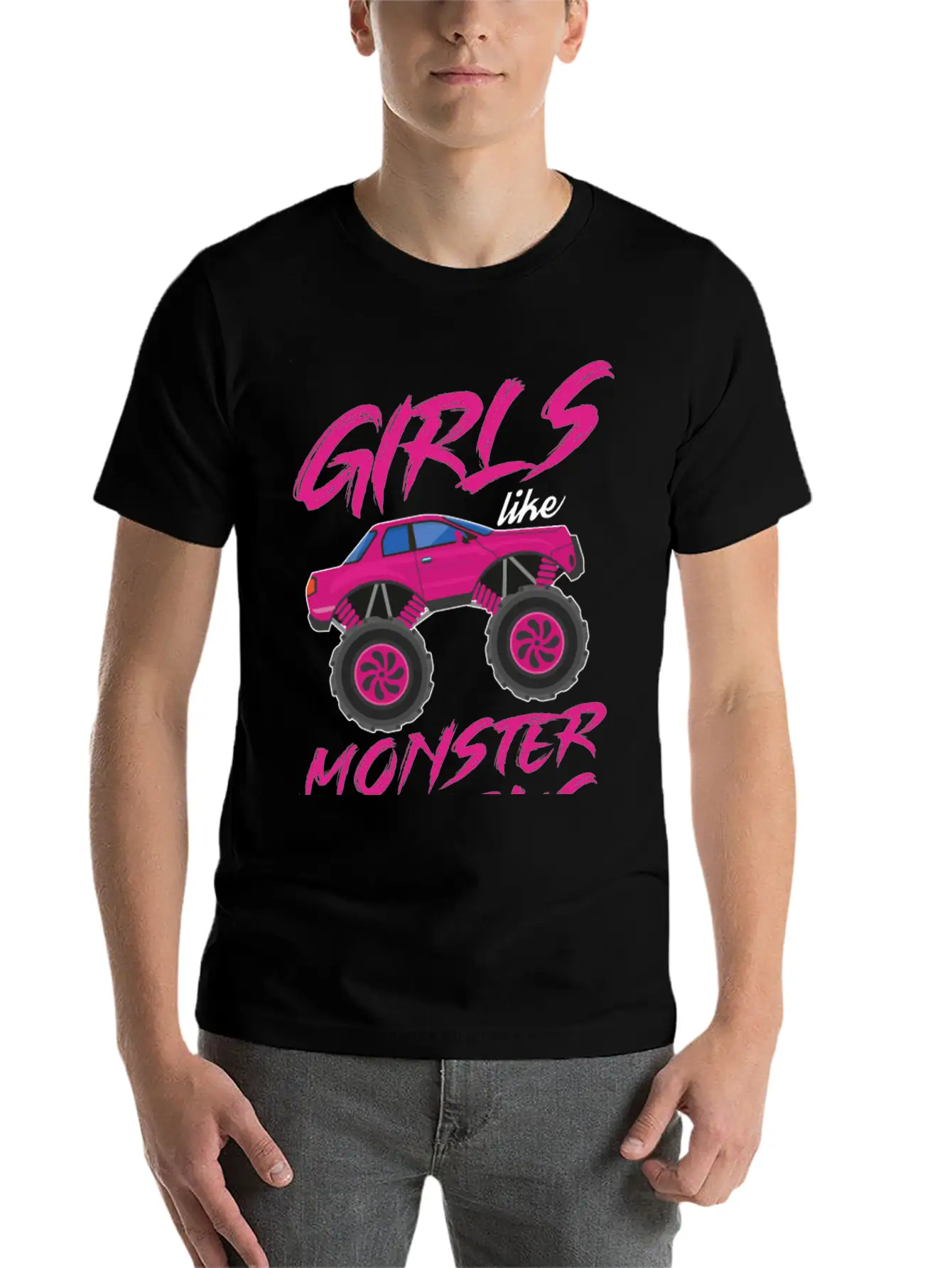 Monster Trucks Girls Monster Truck Lover Classic Cotton Tee – Unisex Comfort For Any Season