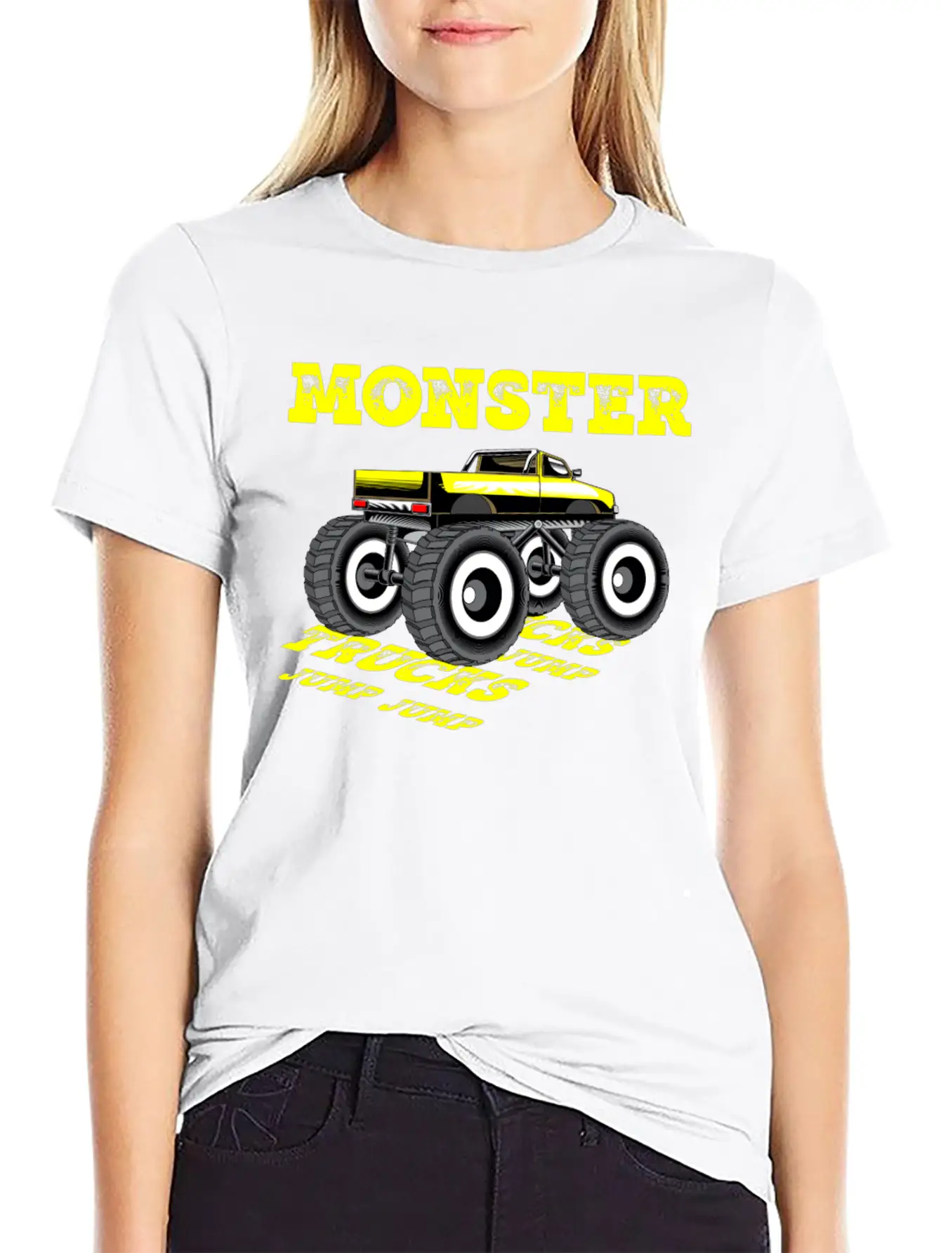 MONSTER TRUCKS JUMP JUMP Breathable Graphic T-Shirt – Perfect For Casual Days