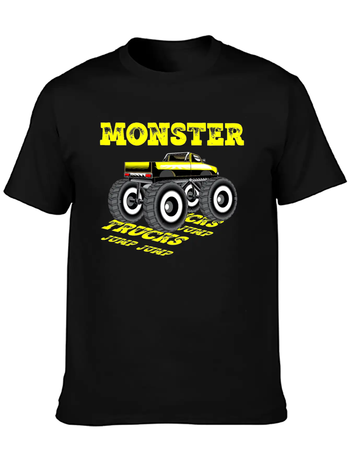 MONSTER TRUCKS JUMP JUMP Breathable Graphic T-Shirt – Perfect For Casual Days
