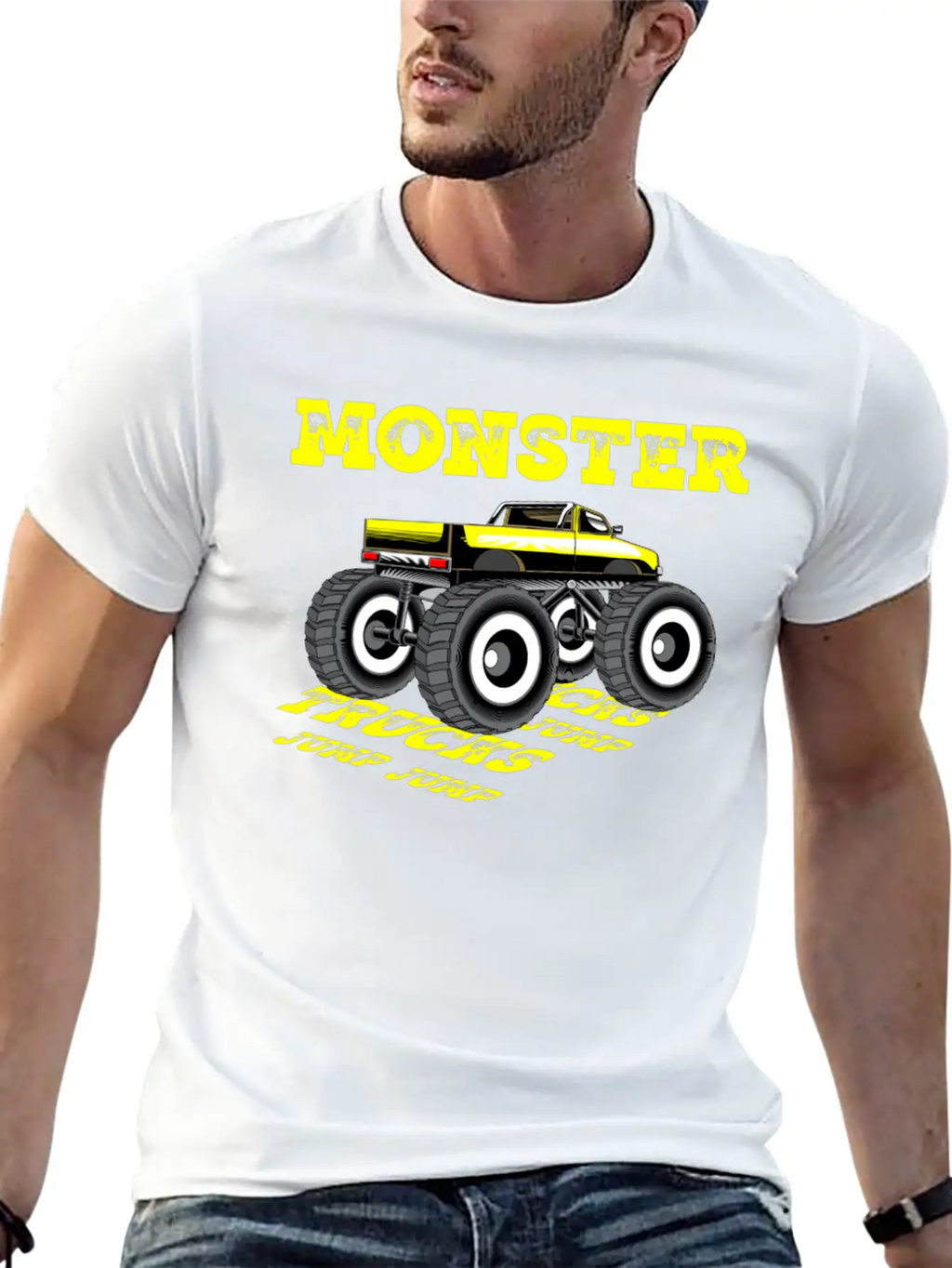 MONSTER TRUCKS JUMP JUMP Breathable Graphic T-Shirt – Perfect For Casual Days
