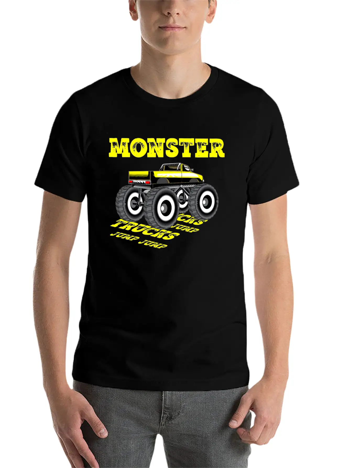 MONSTER TRUCKS JUMP JUMP Breathable Graphic T-Shirt – Perfect For Casual Days