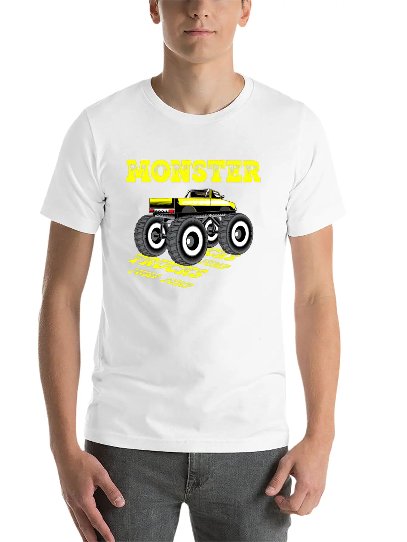 MONSTER TRUCKS JUMP JUMP Breathable Graphic T-Shirt – Perfect For Casual Days