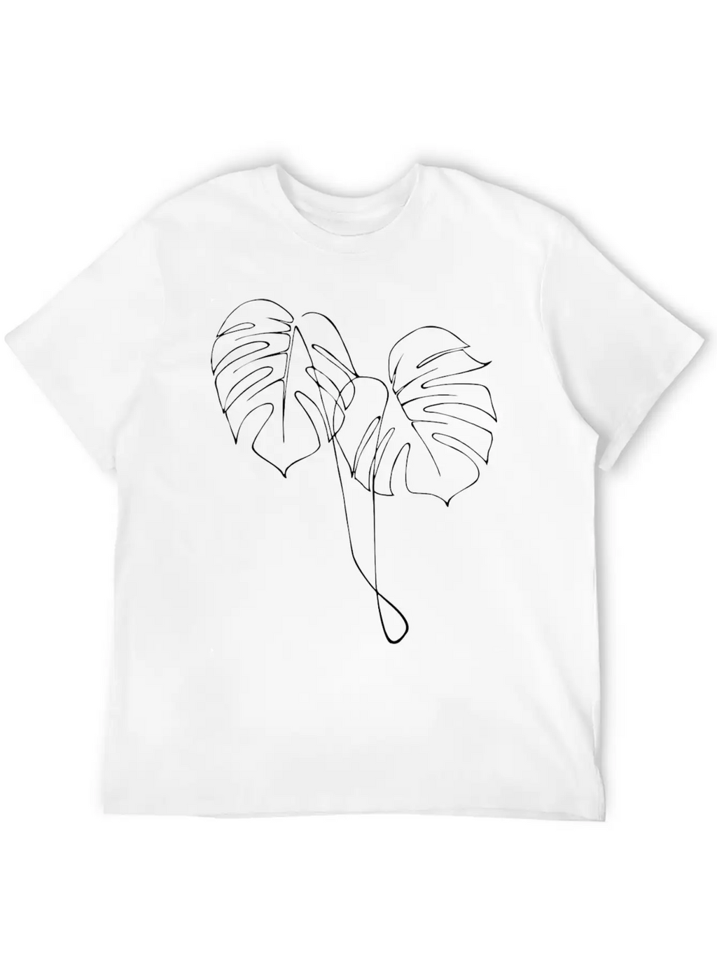 Monstera Adansonii Line Art Breathable Soft Cotton T-Shirt – Timeless Casual Look