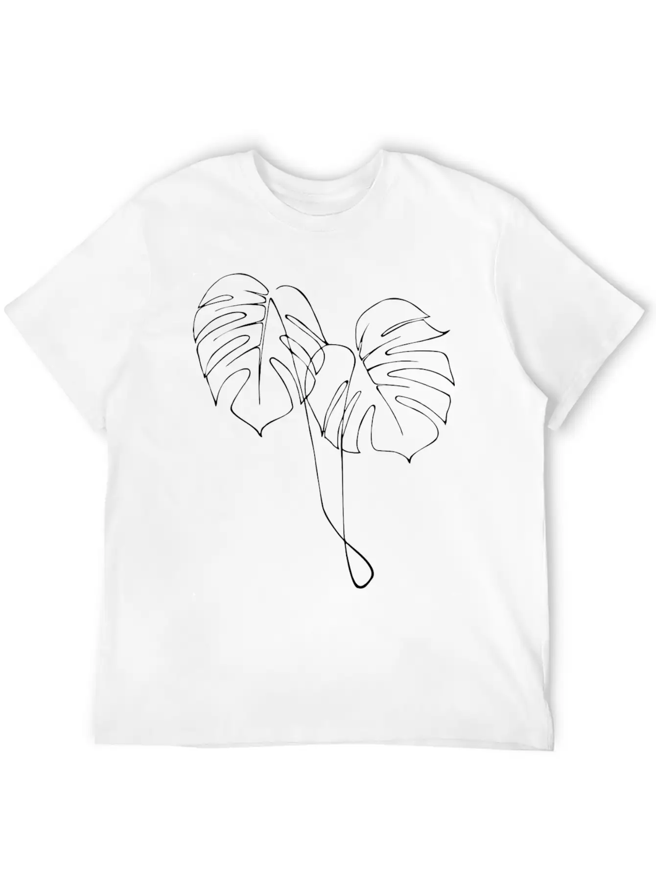 Monstera Adansonii Line Art Breathable Soft Cotton T-Shirt – Timeless Casual Look
