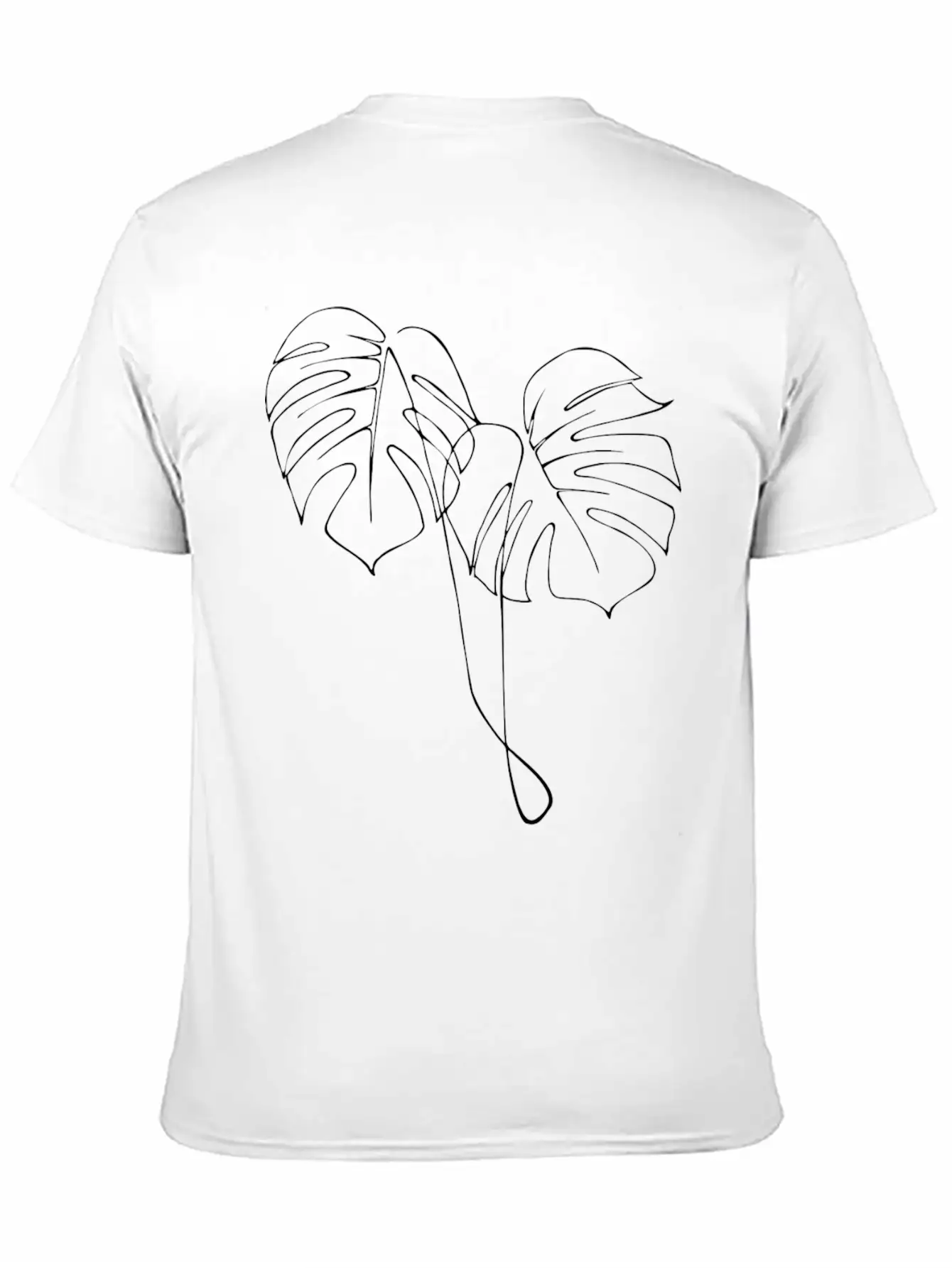 Monstera Adansonii Line Art Breathable Soft Cotton T-Shirt – Timeless Casual Look