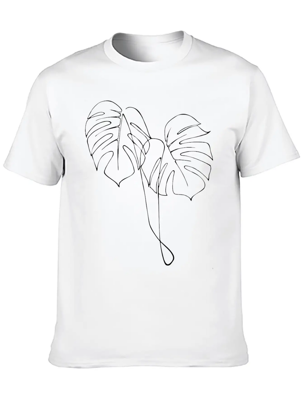 Monstera Adansonii Line Art Breathable Soft Cotton T-Shirt – Timeless Casual Look