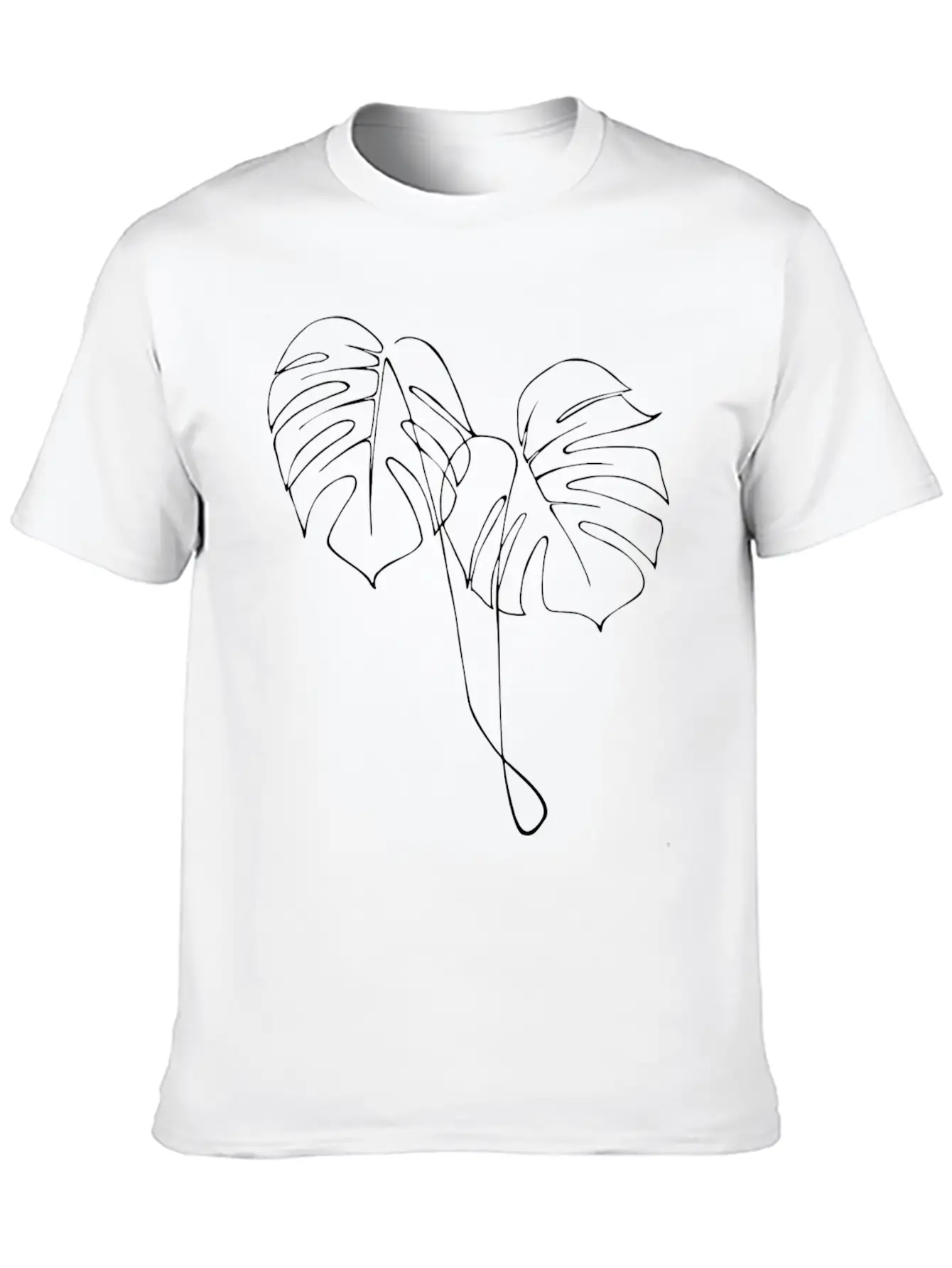 Monstera Adansonii Line Art Breathable Soft Cotton T-Shirt – Timeless Casual Look