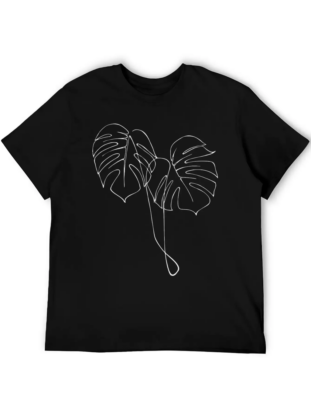 Monstera Adansonii Line Art Breathable Soft Cotton T-Shirt – Timeless Casual Look