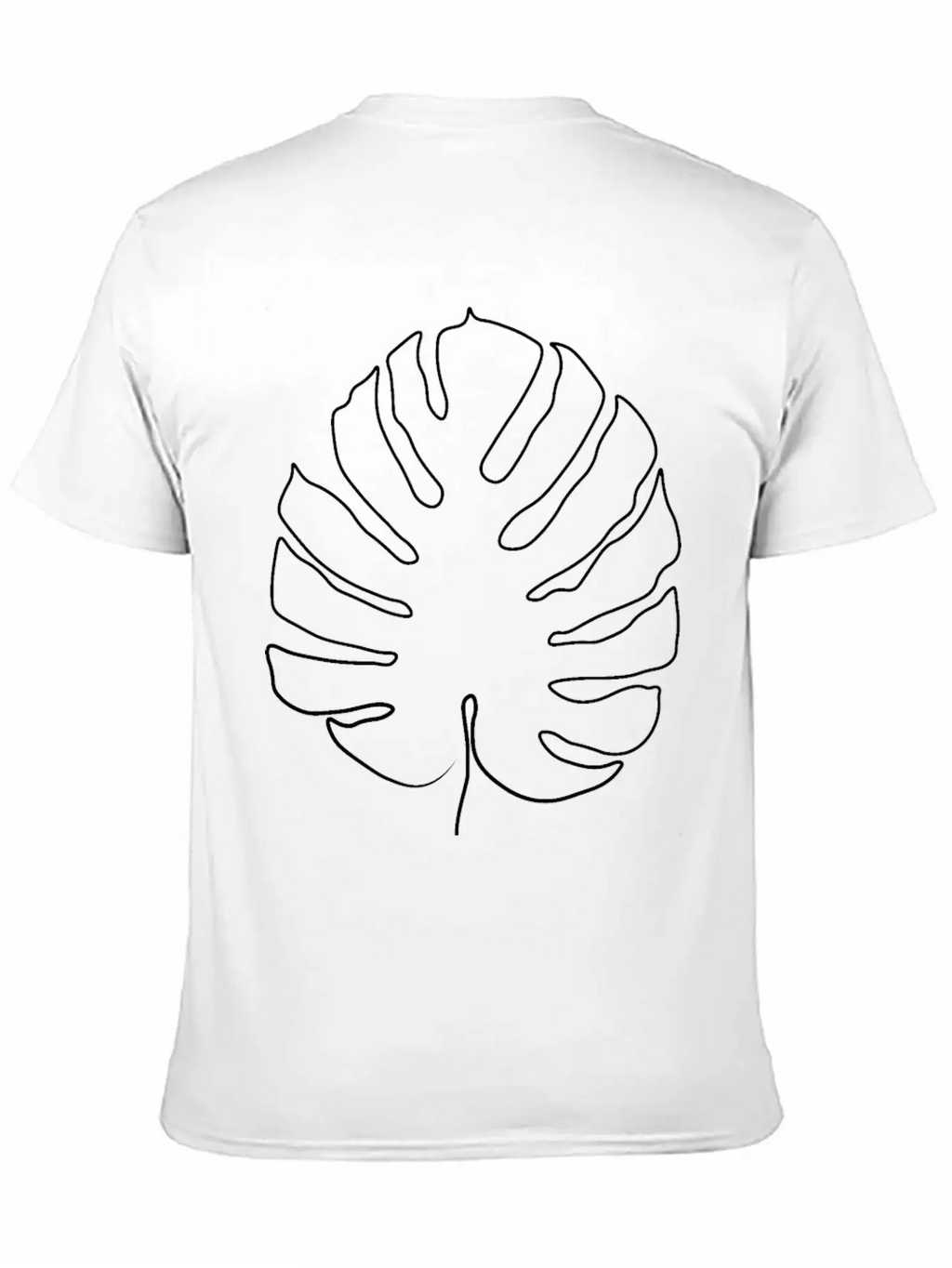 Monstera Leaf Line Art Breathable Soft Cotton T-Shirt – Timeless Casual Look