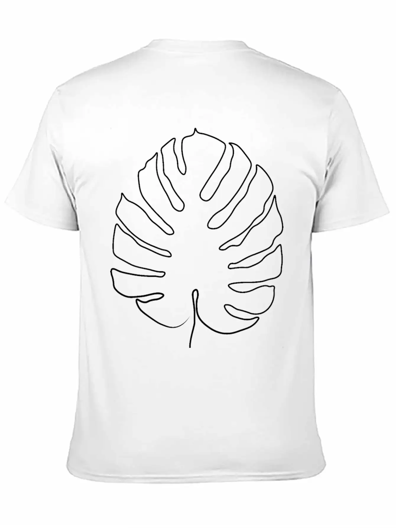 Monstera Leaf Line Art Breathable Soft Cotton T-Shirt – Timeless Casual Look