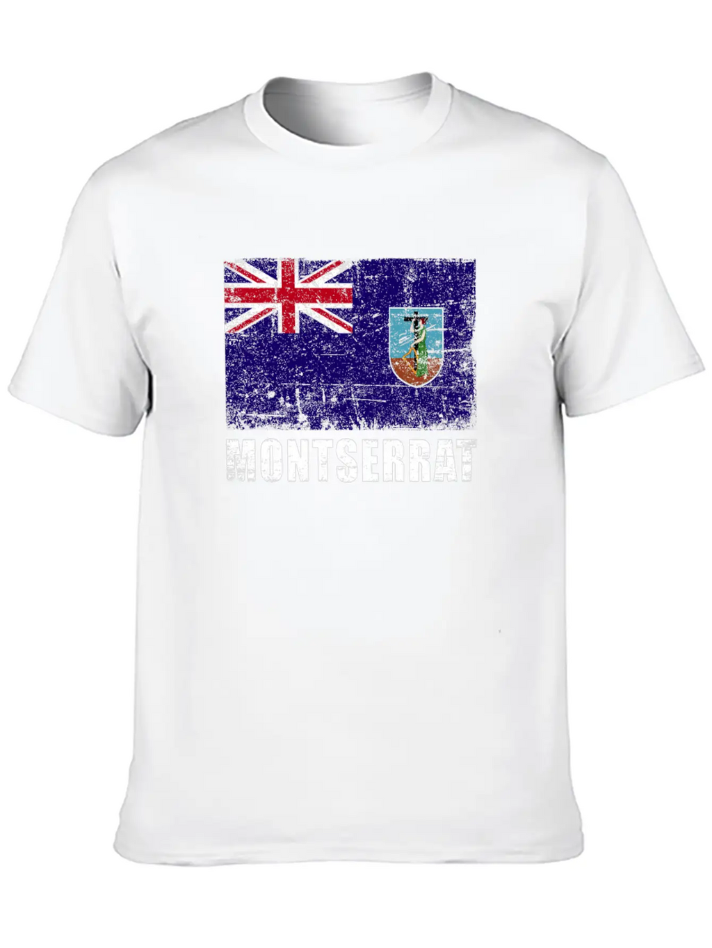 Montserrat Flag Grunge Country Flag Montserrat Breathable Graphic T-Shirt – Perfect For Casual Days